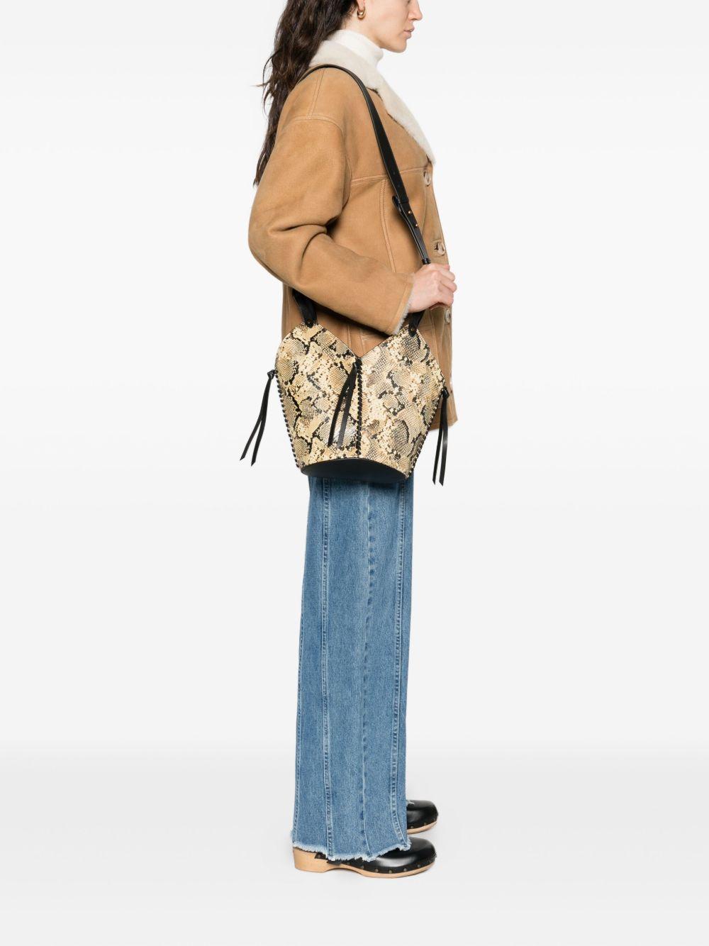 ISABEL MARANT Borsa a secchiello effetto pelle di serpente