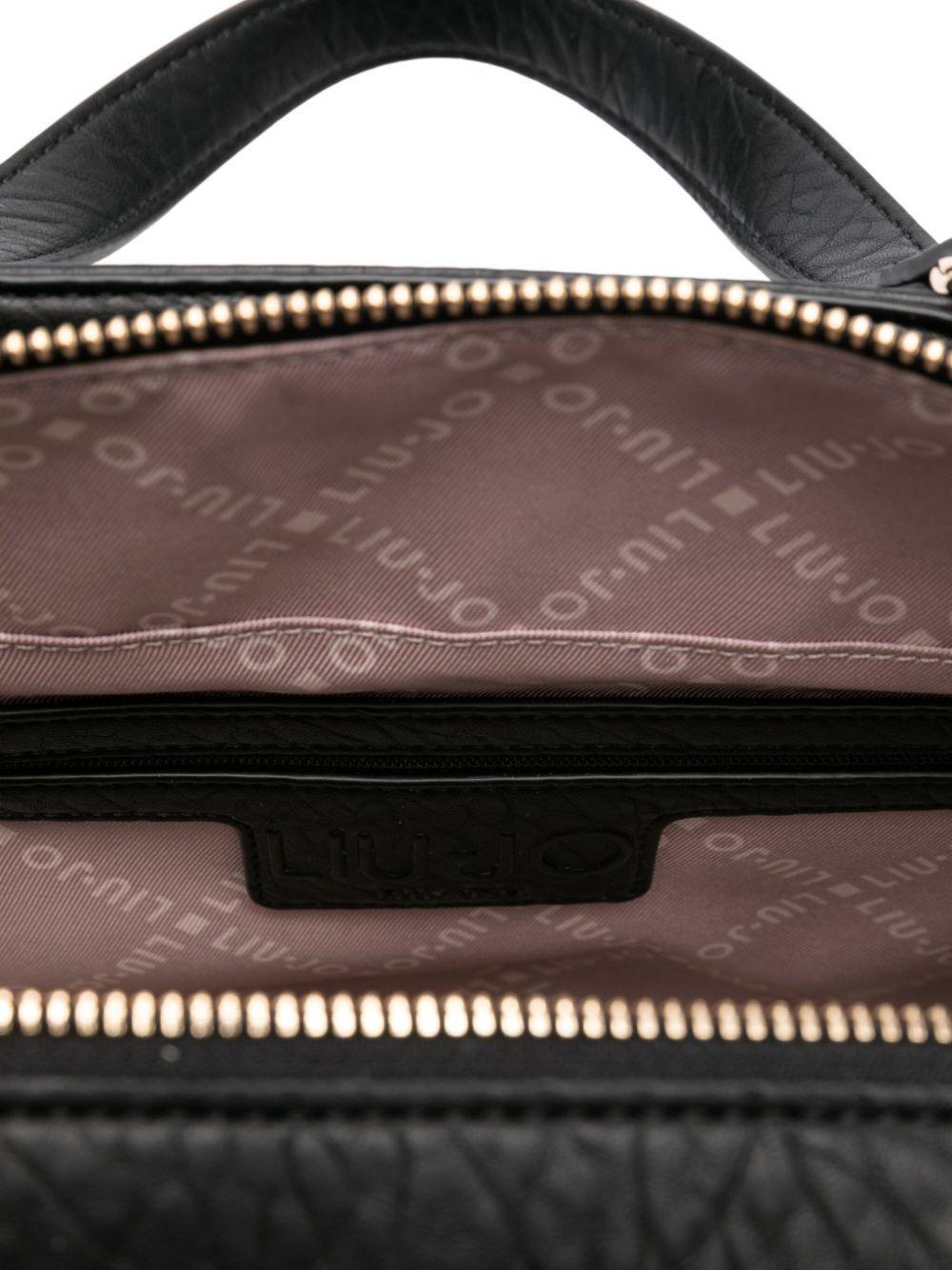 LIUJO Borsa a mano nera con logo impresso