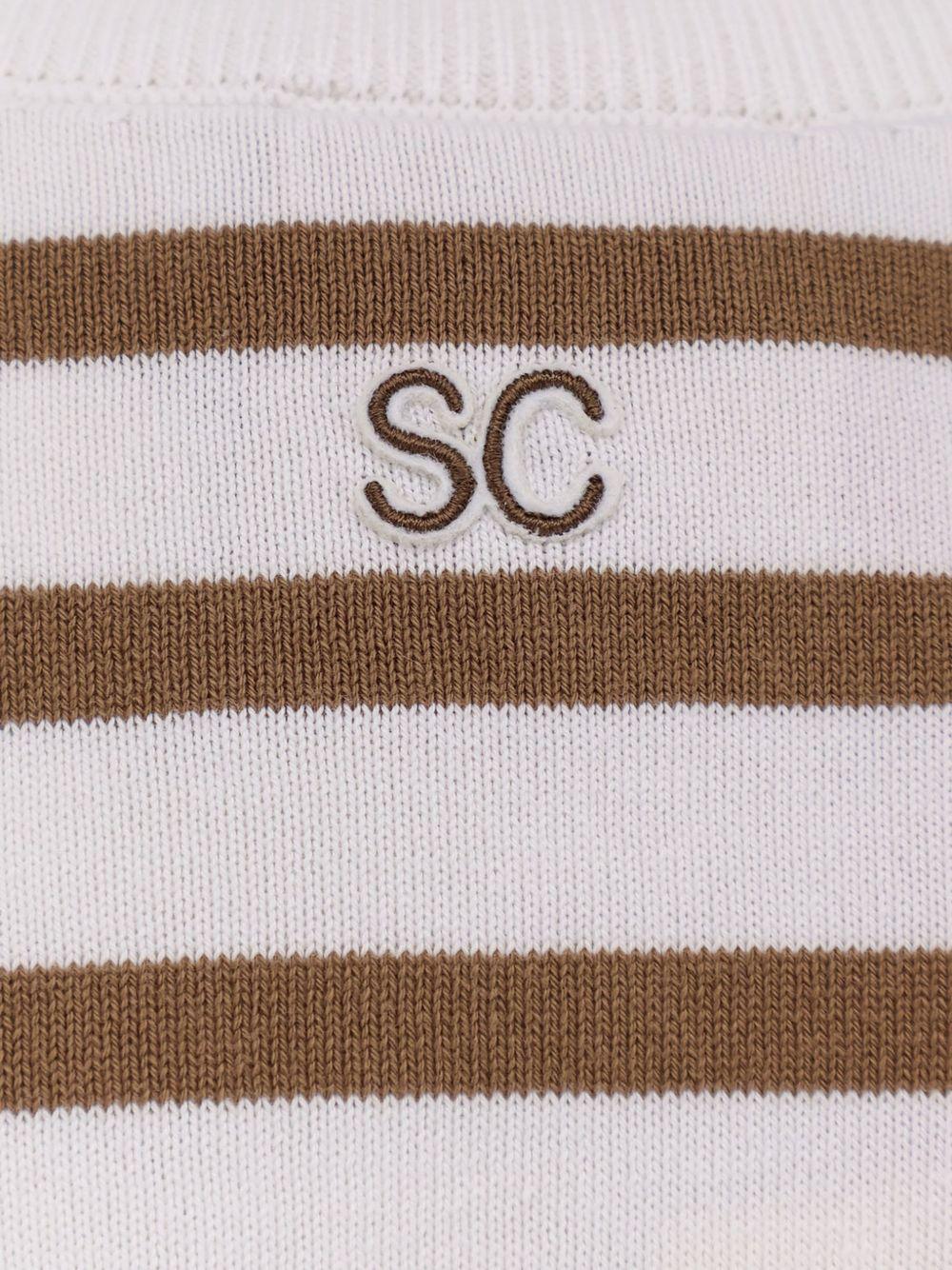 SEMICOUTURE Maglia a girocollo in cotone a righe