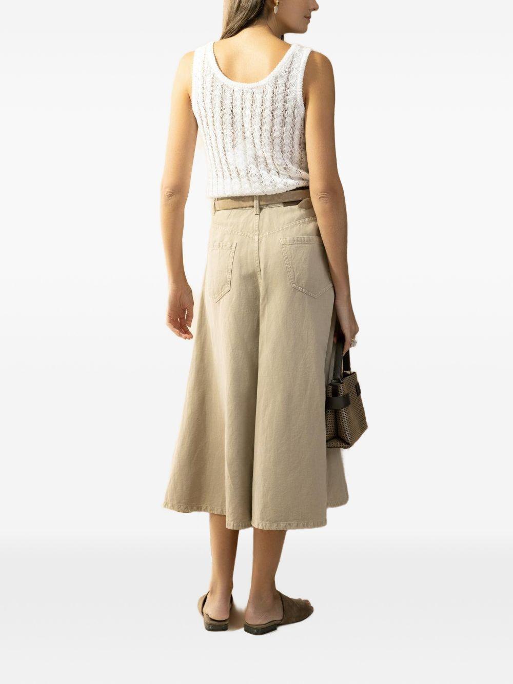 BRUNELLO CUCINELLI Top in lino bianco con strass