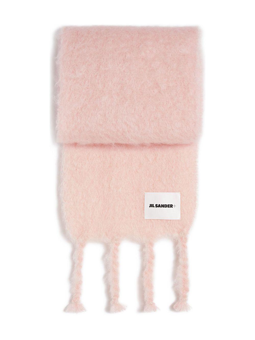 JIL SANDER Sciarpa rosa con logo