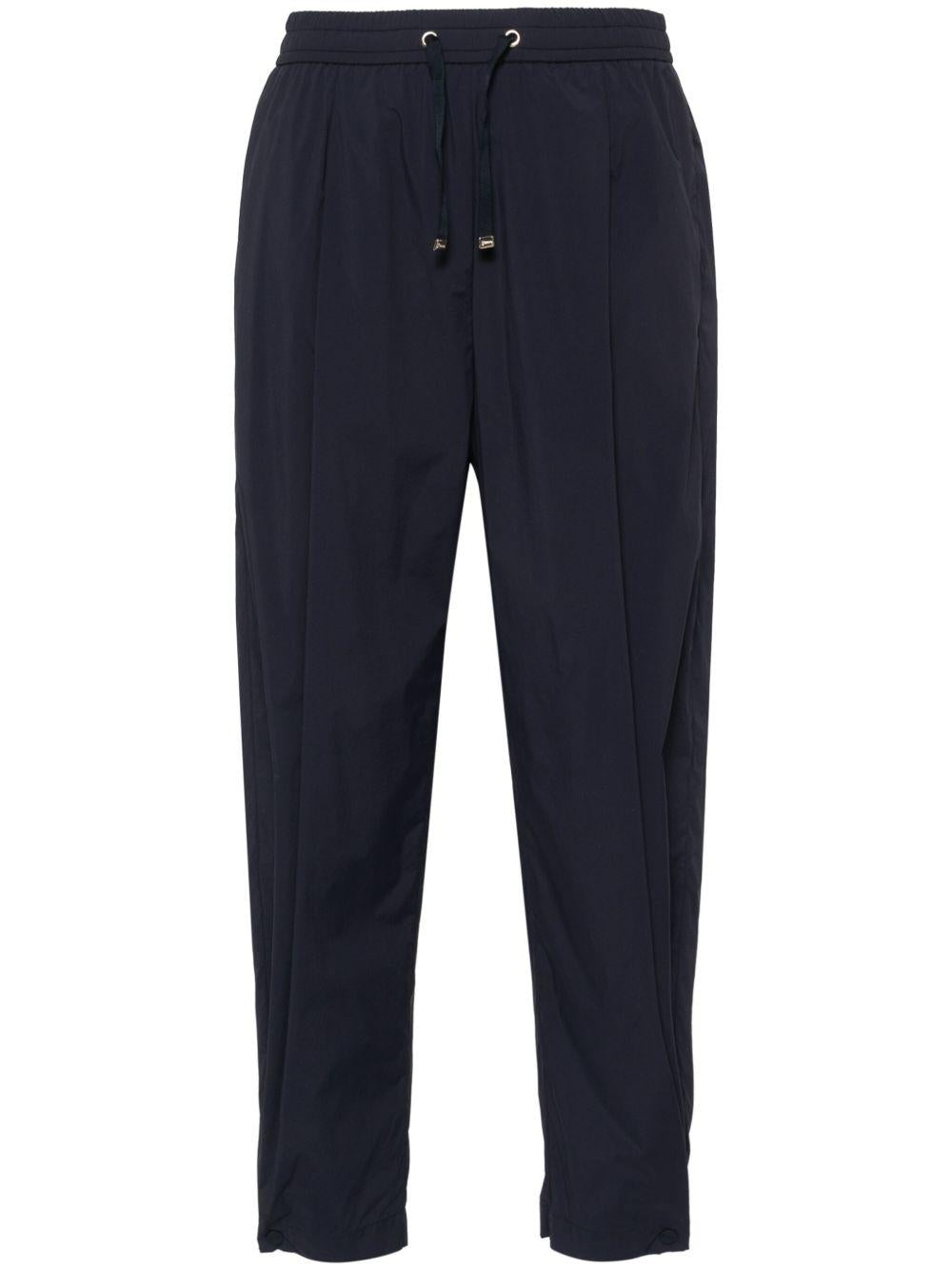 HERNO Pantaloni blu in tessuto tecnico leggero