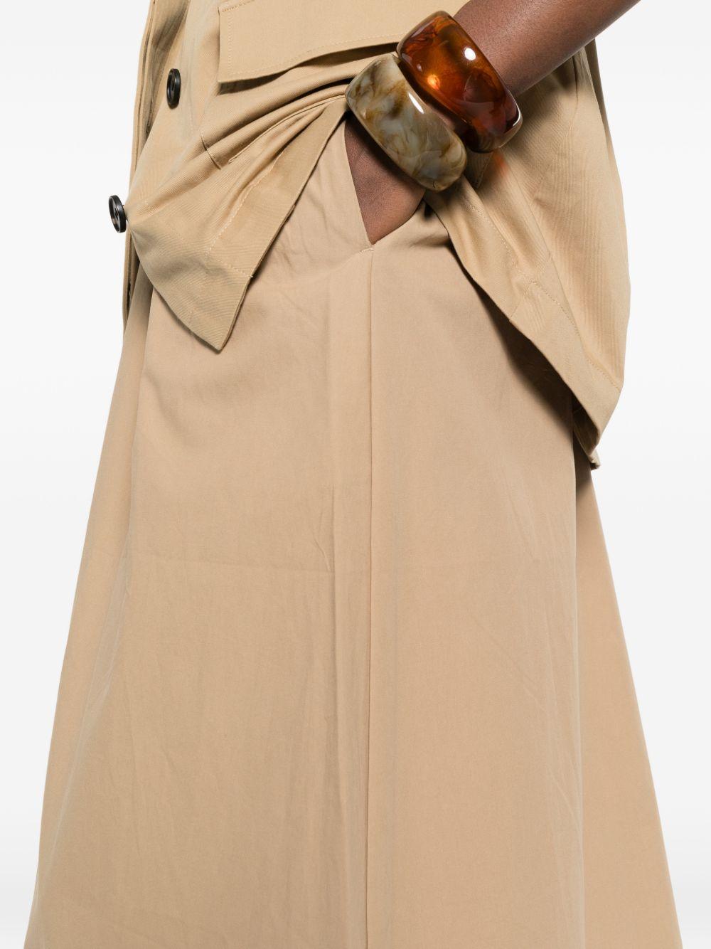 YERSE Gonna midi Maggie in cotone color cammello