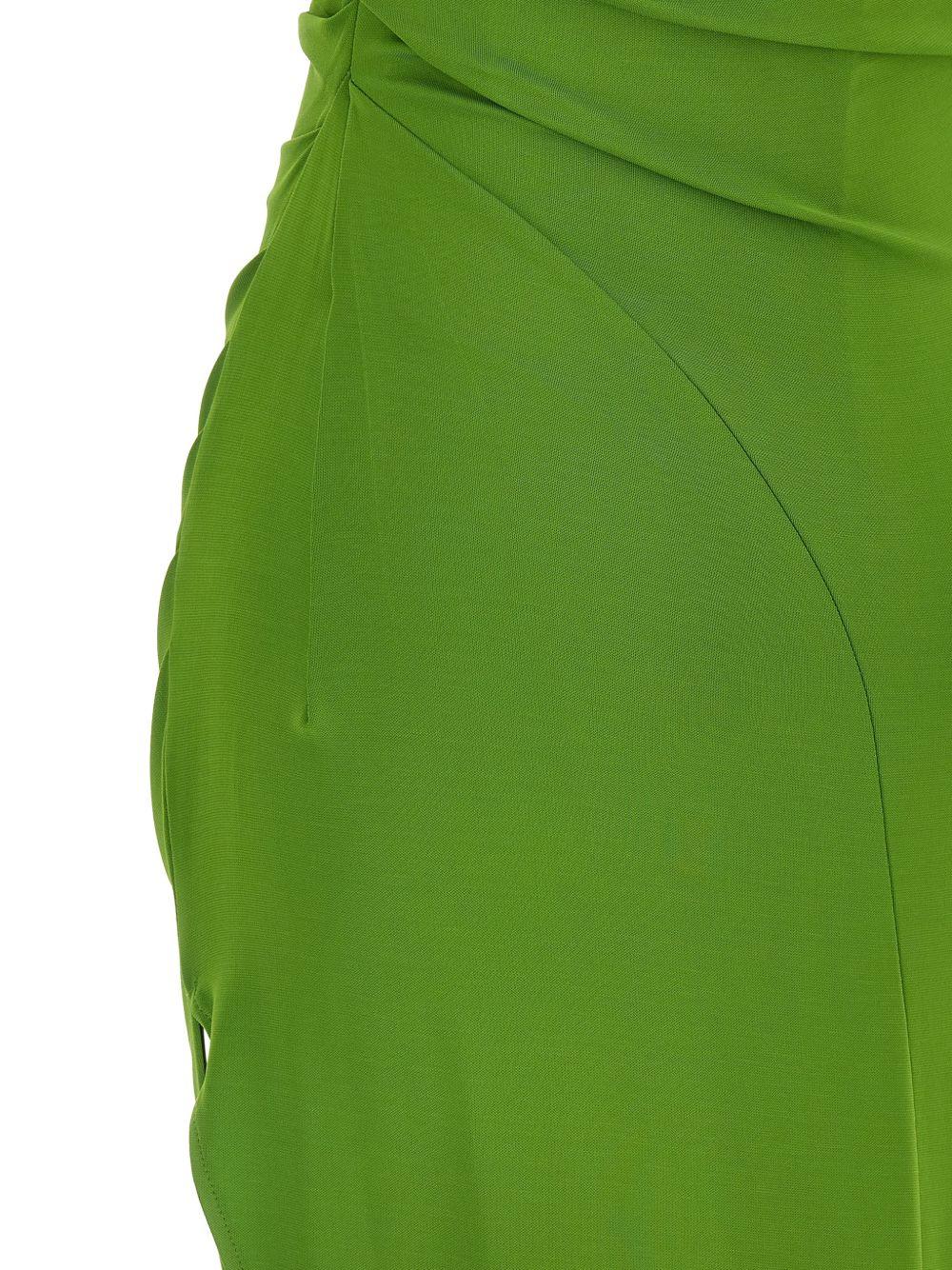 ELISABETTA FRANCHI Abito midi asimmetrico con drappeggio