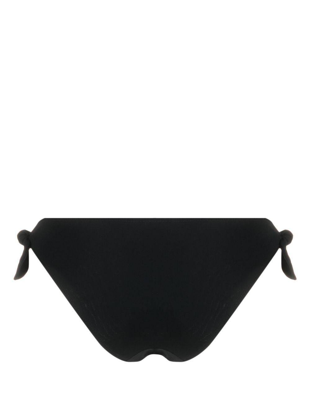DOLCE e GABBANA Slip bikini nero con placca logo