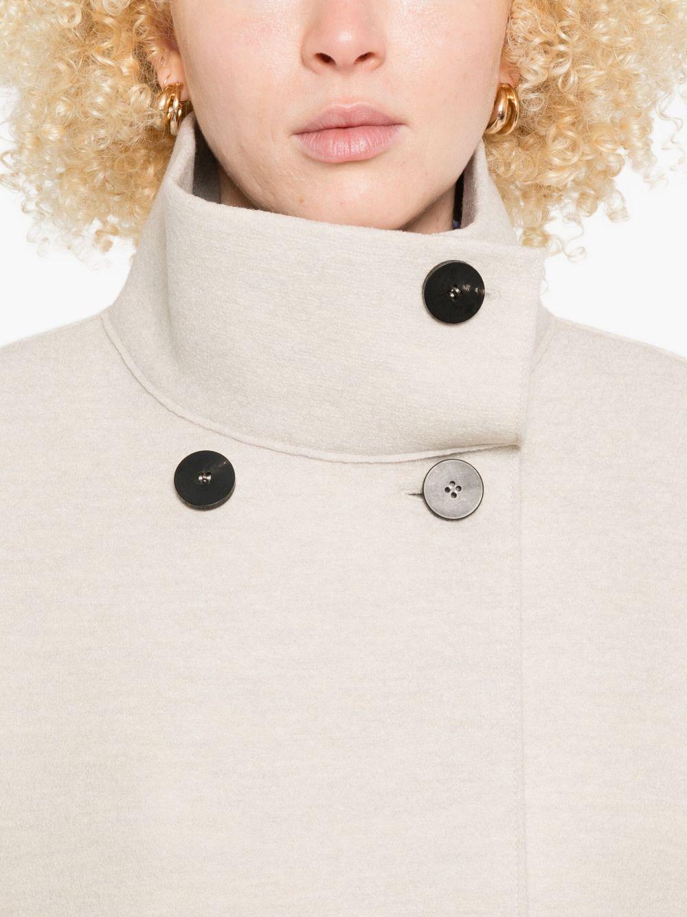 HARRIS WHARF LONDON Cappotto corto doppiopetto in lana beige