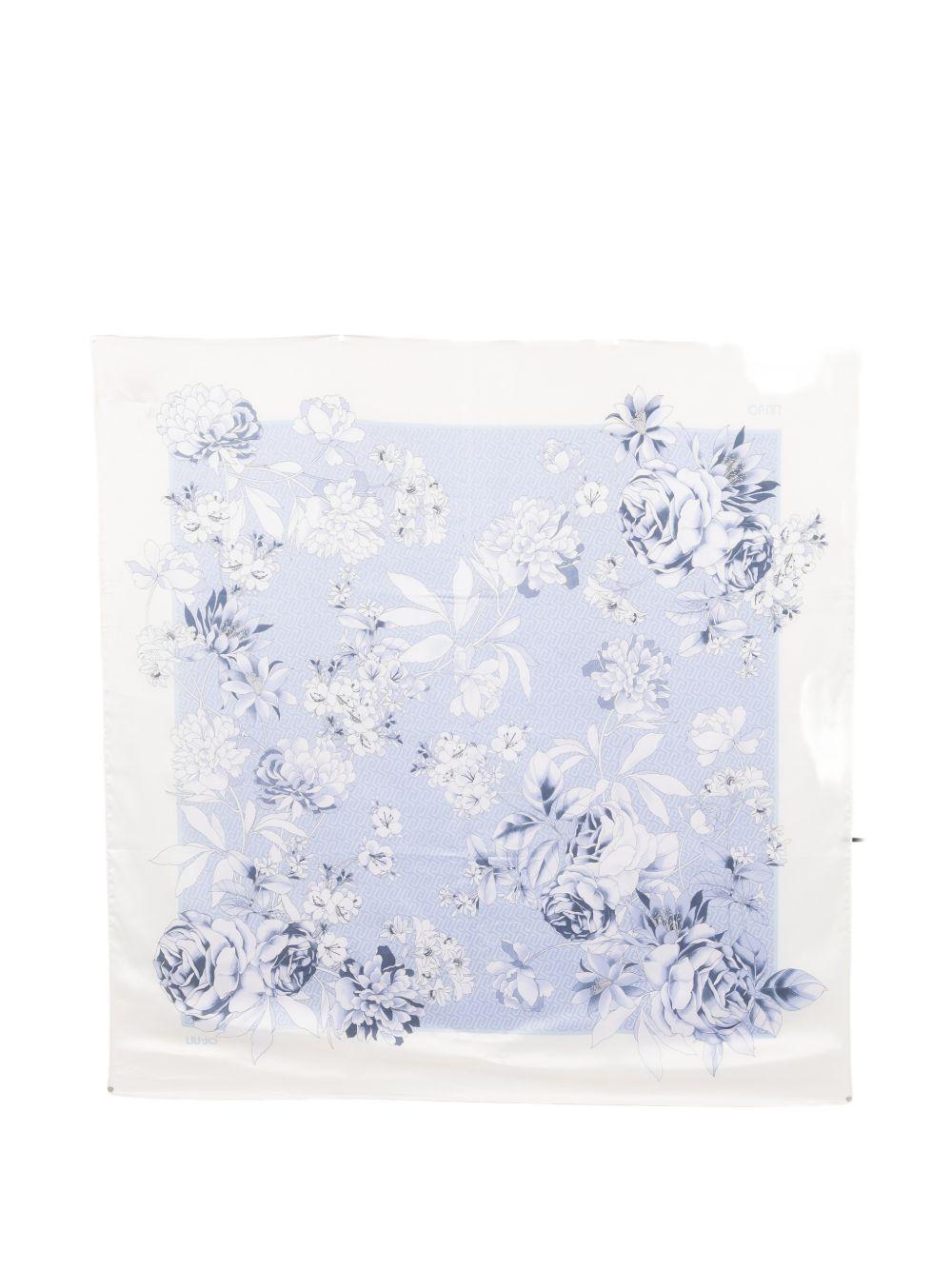 LIUJO Foulard celeste con stampa floreale