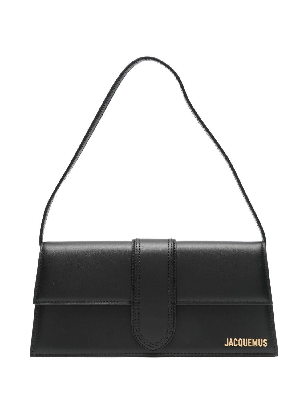JACQUEMUS Borsa a mano nera "Le Bambino Long" con logo