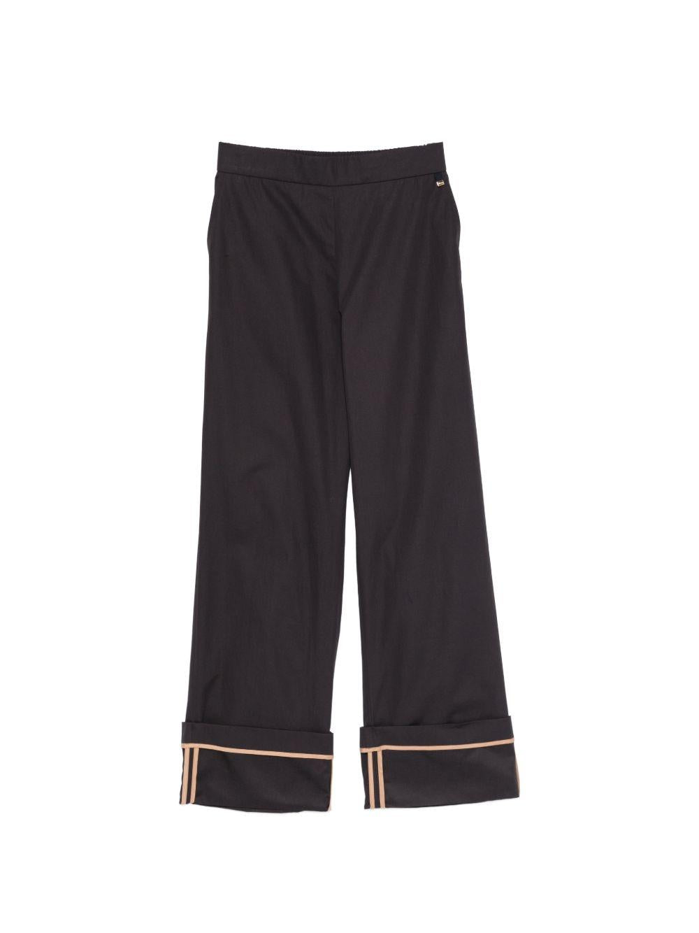 HERNO Pantaloni in cotone blu con rovescia