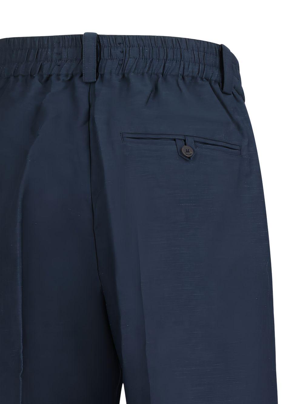 JACQUEMUS Pantaloni Croisière in lino blu