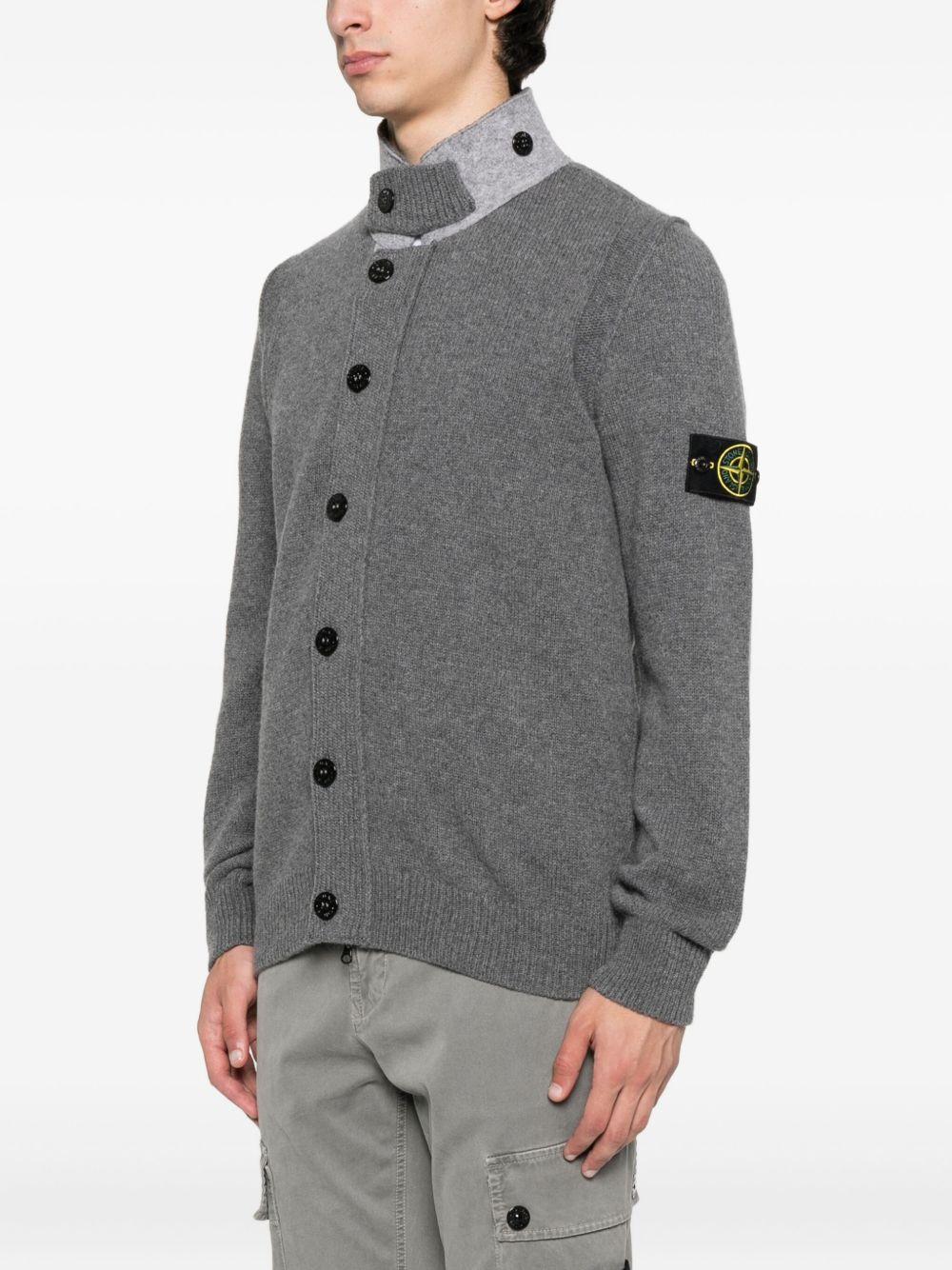 STONE ISLAND Cardigan con bottoni e patch logo