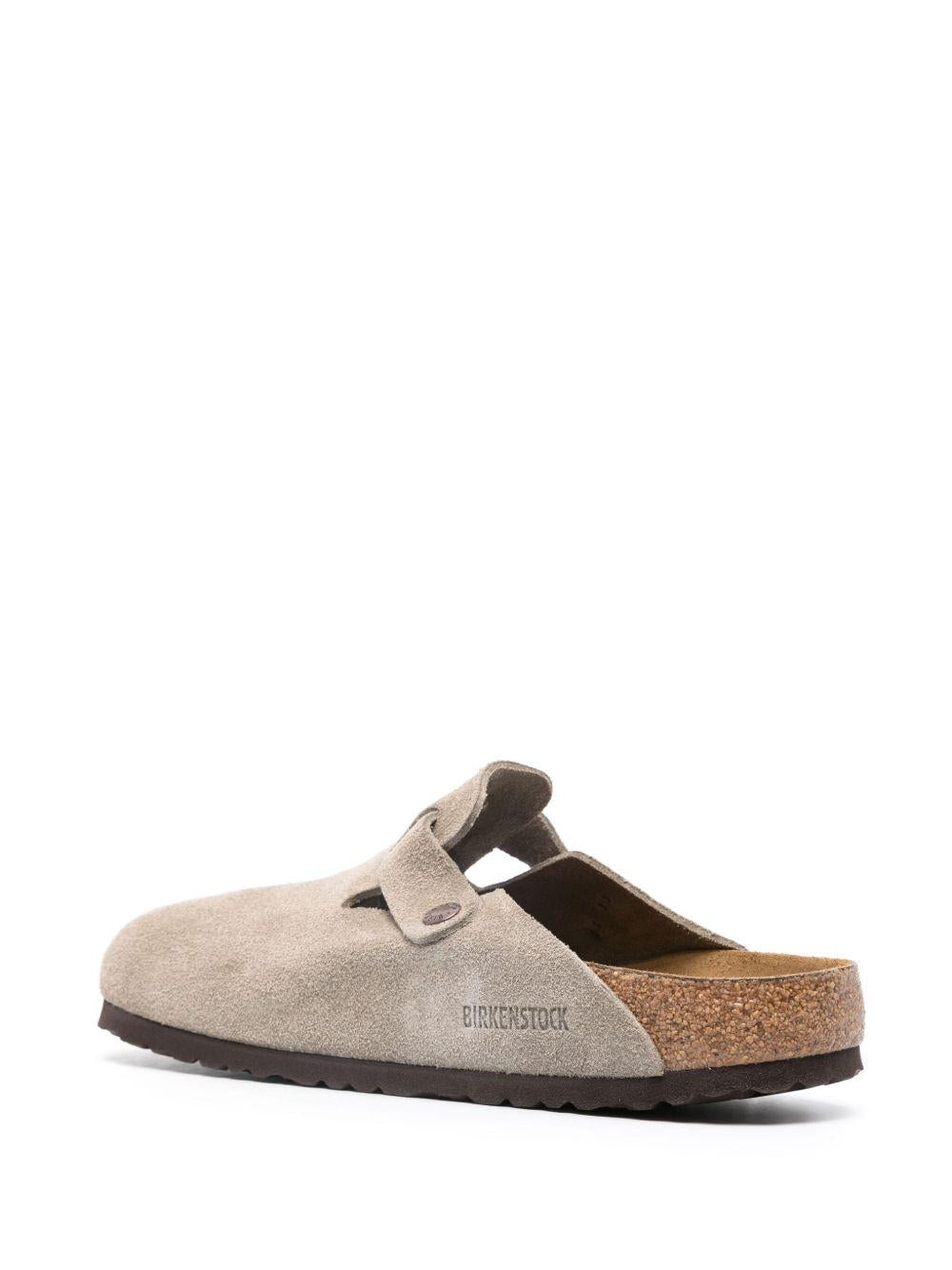 BIRKENSTOCK Sabot Boston in pelle scamosciata taupe