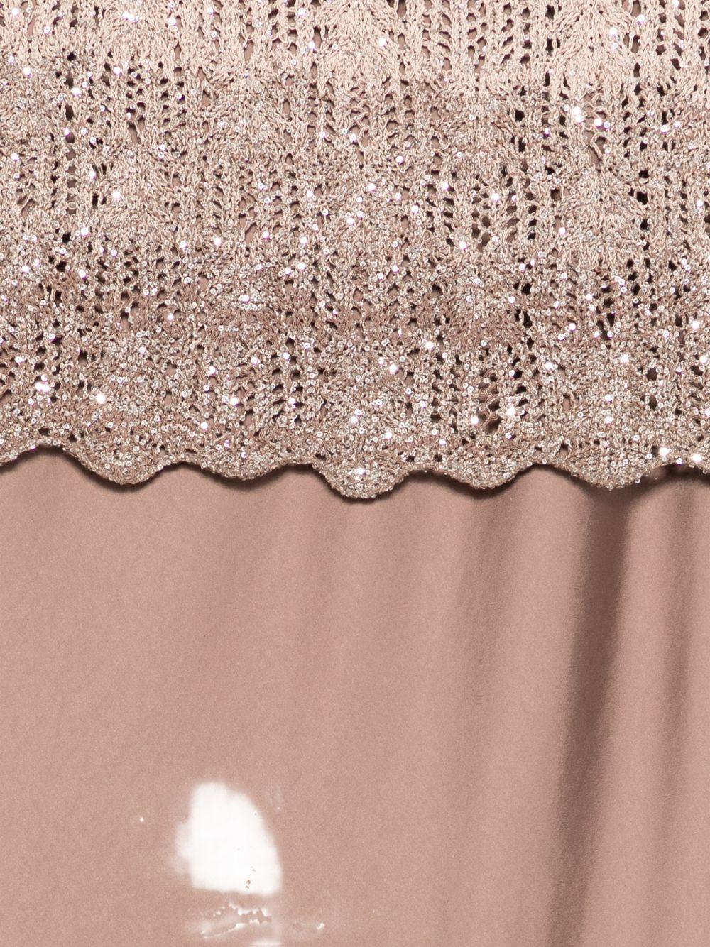 D EXTERIOR Abito lungo Moch con top in crochet color oro