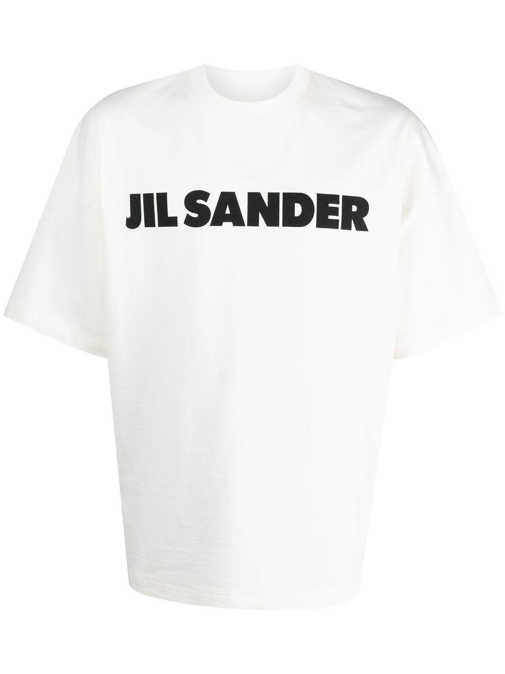 JIL SANDER T-shirt in cotone con stampa logo frontale