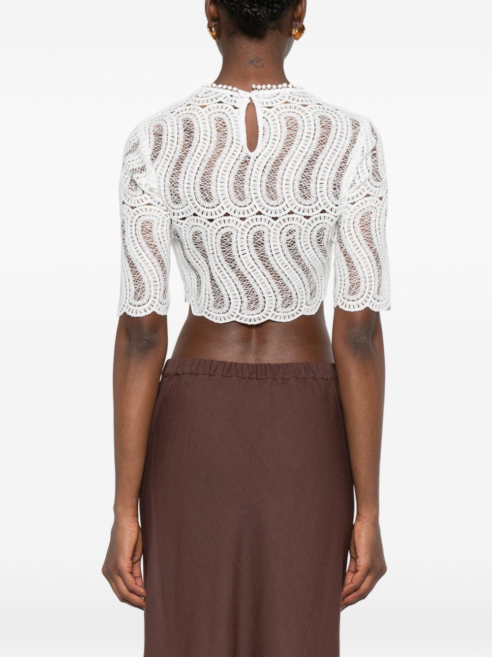 RAQUEL DINIZ Top bianco in pizzo