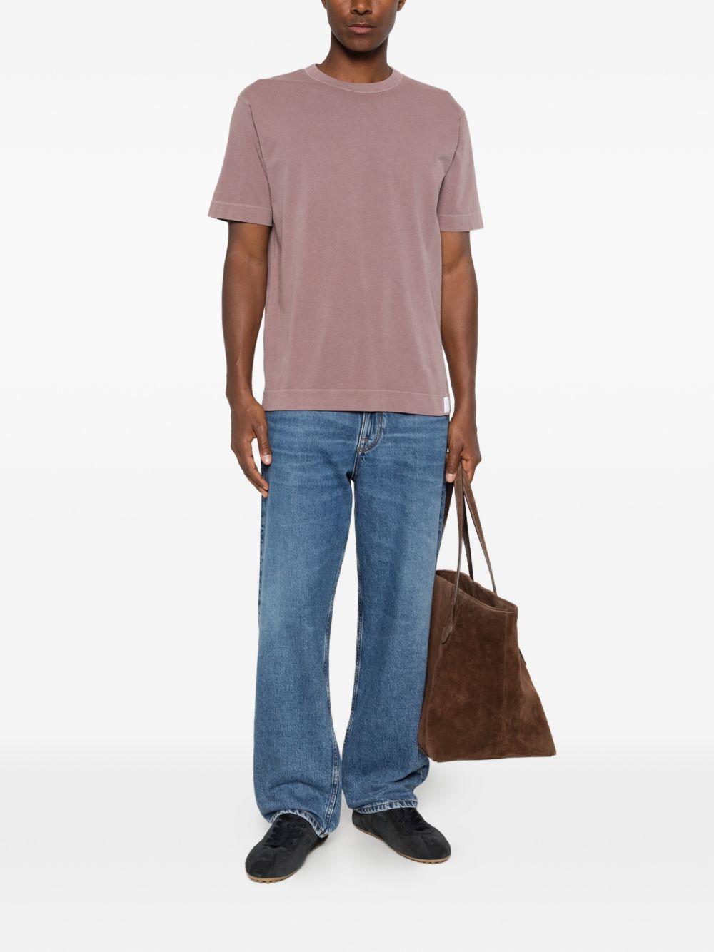 DANIELE FIESOLI T-shirt in cotone viola con girocollo