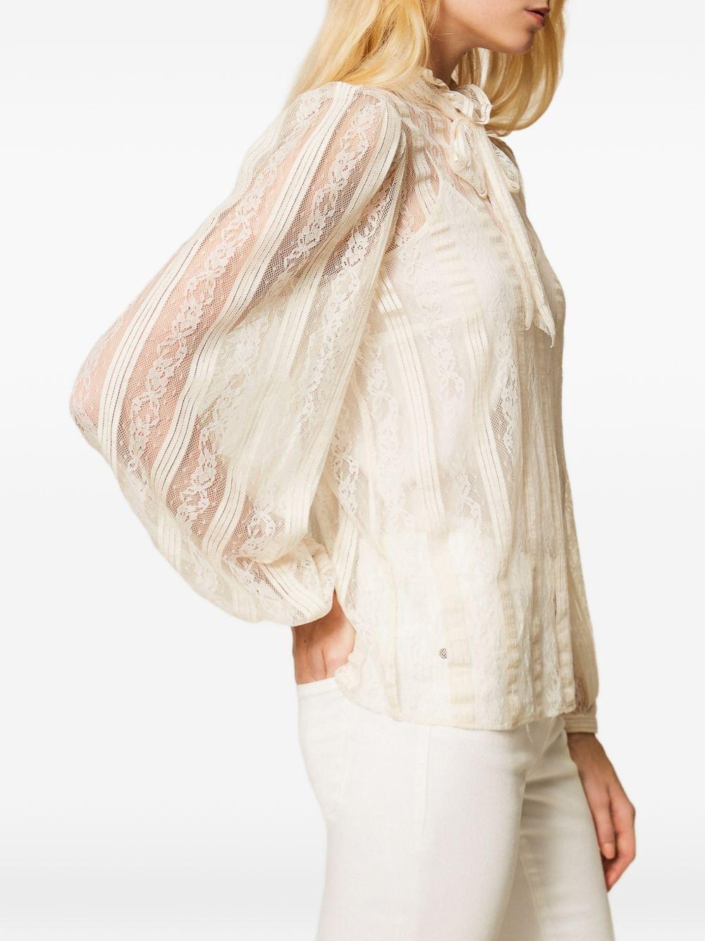 TWINSET Blusa in pizzo avorio