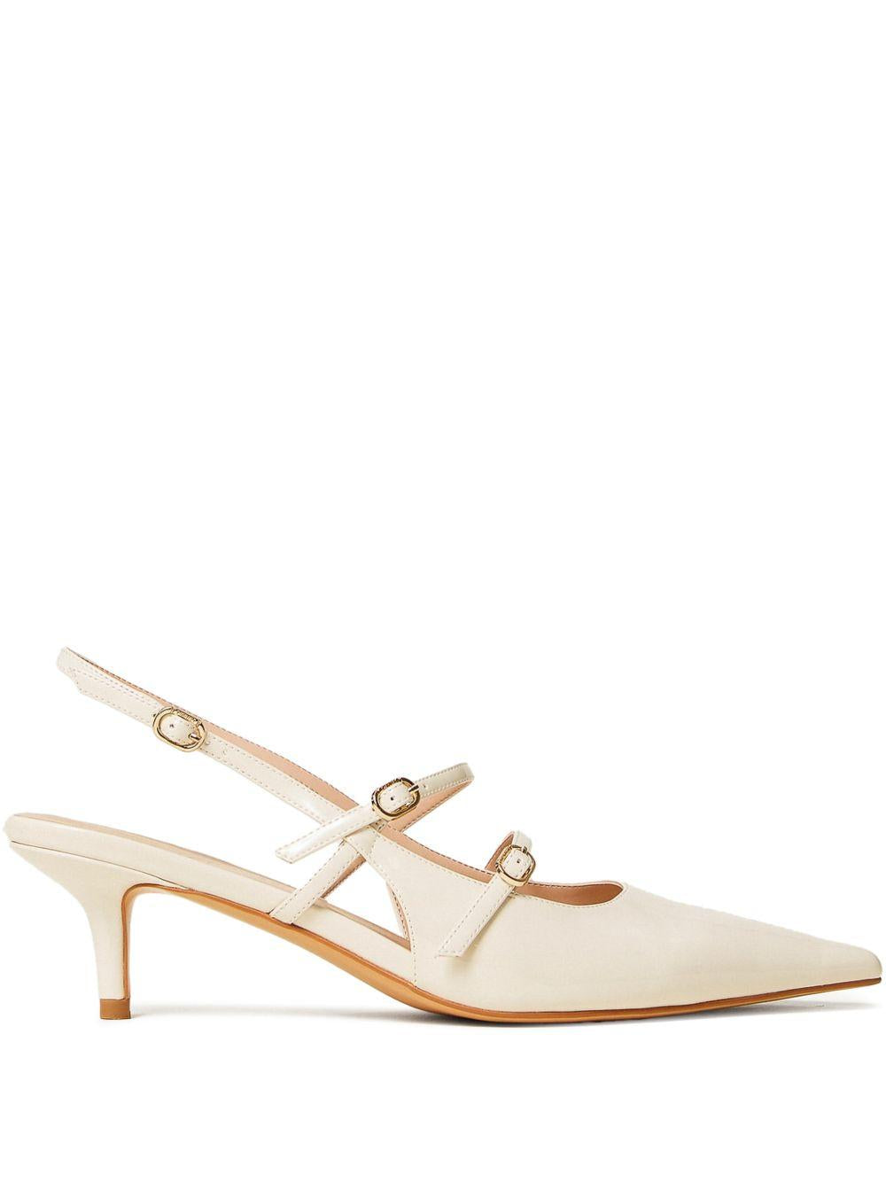 TWINSET Scarpe slingback a punta color panna
