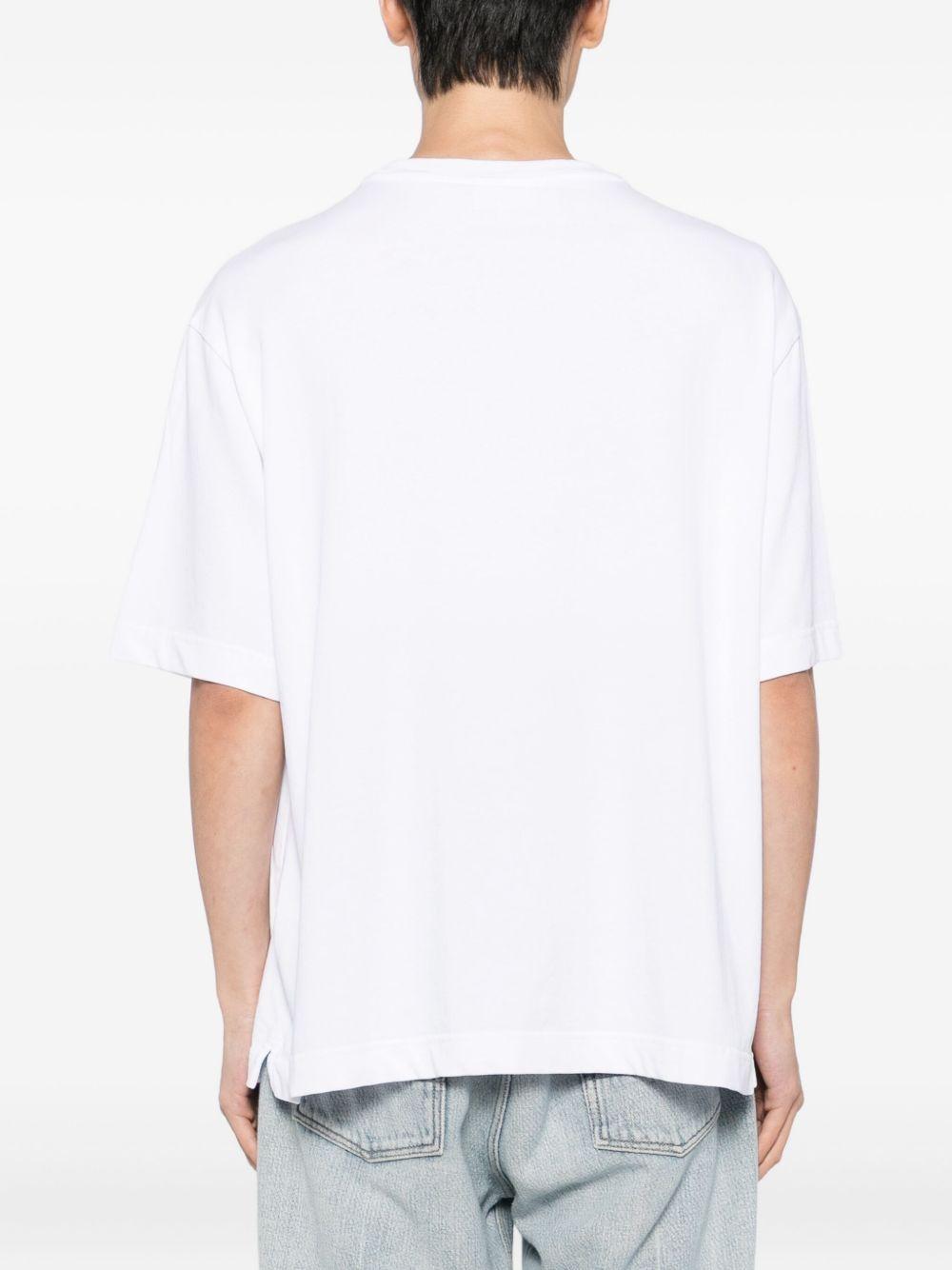 MAISON KITSUNE T-shirt in cotone bianco con logo