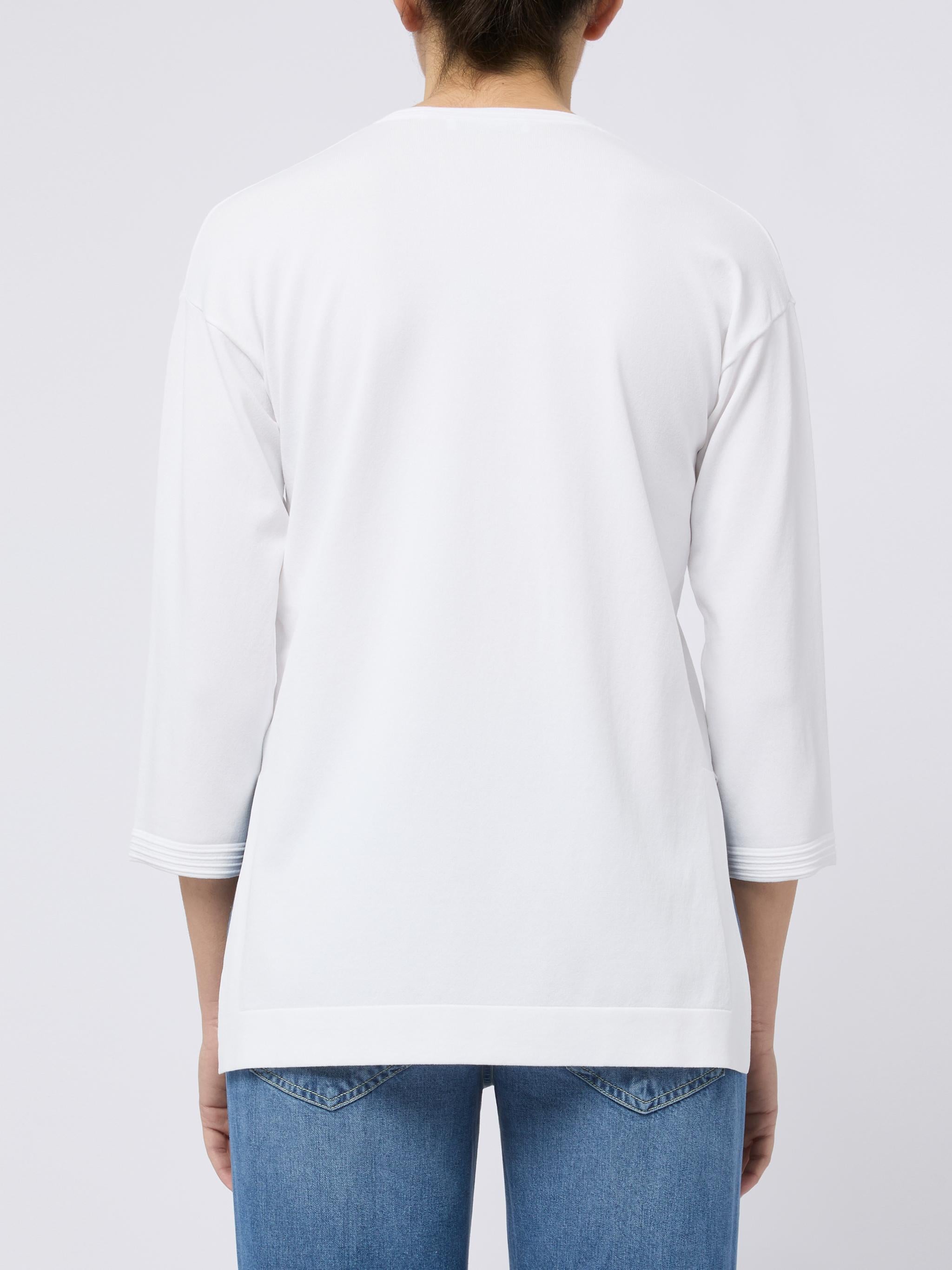 MAX MARA T-shirt bianca Palloro con maniche 3/4 e spacchi laterali