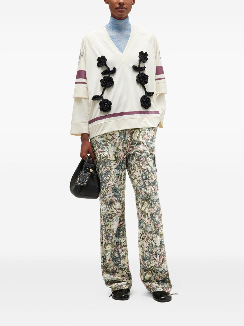 GANNI Pantaloni con fantasia floreale