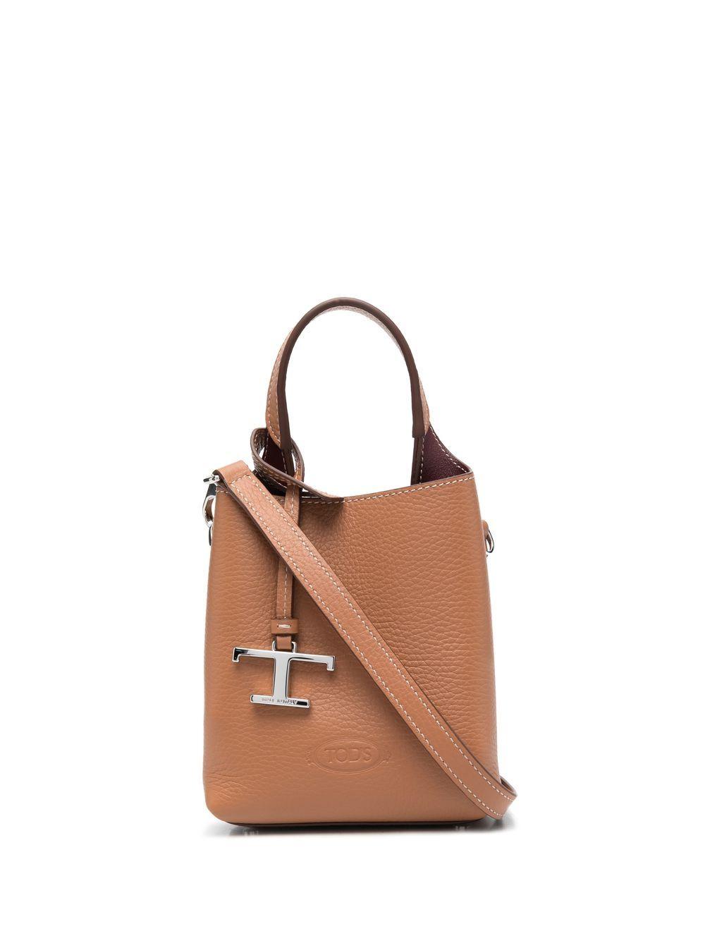 TODS Micro bag in pelle martellata marrone