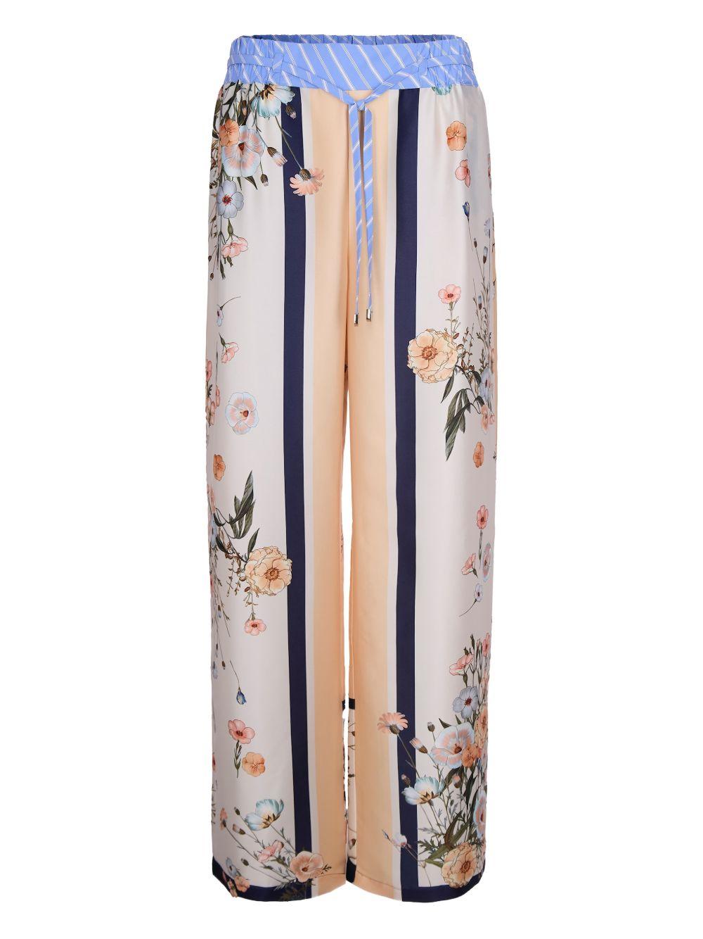 LIUJO Pantaloni con stampa grafica floreale