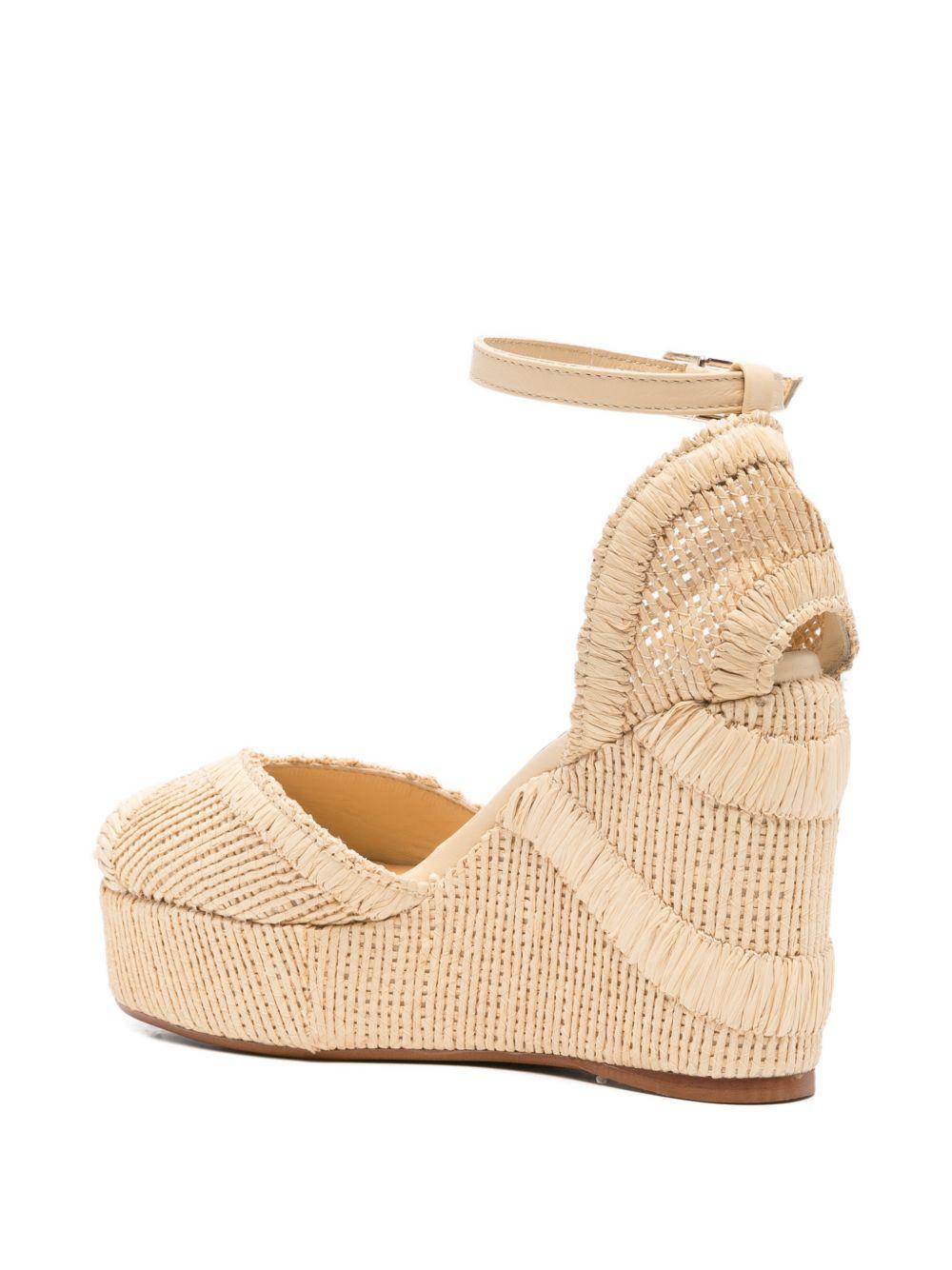CASTANER Zeppe beige con cinturino