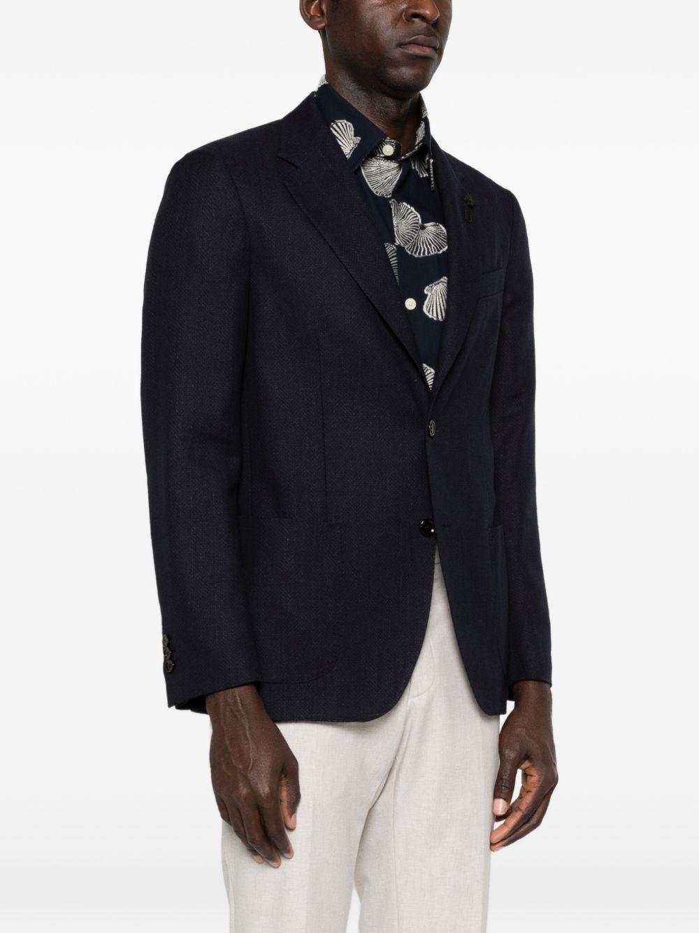 LARDINI Blazer blu notte con spilla