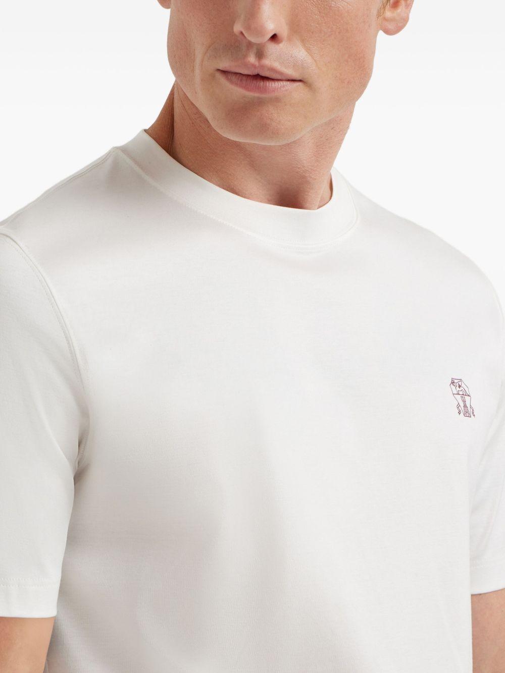 BRUNELLO CUCINELLI T-shirt girocollo in jersey di cotone con logo
