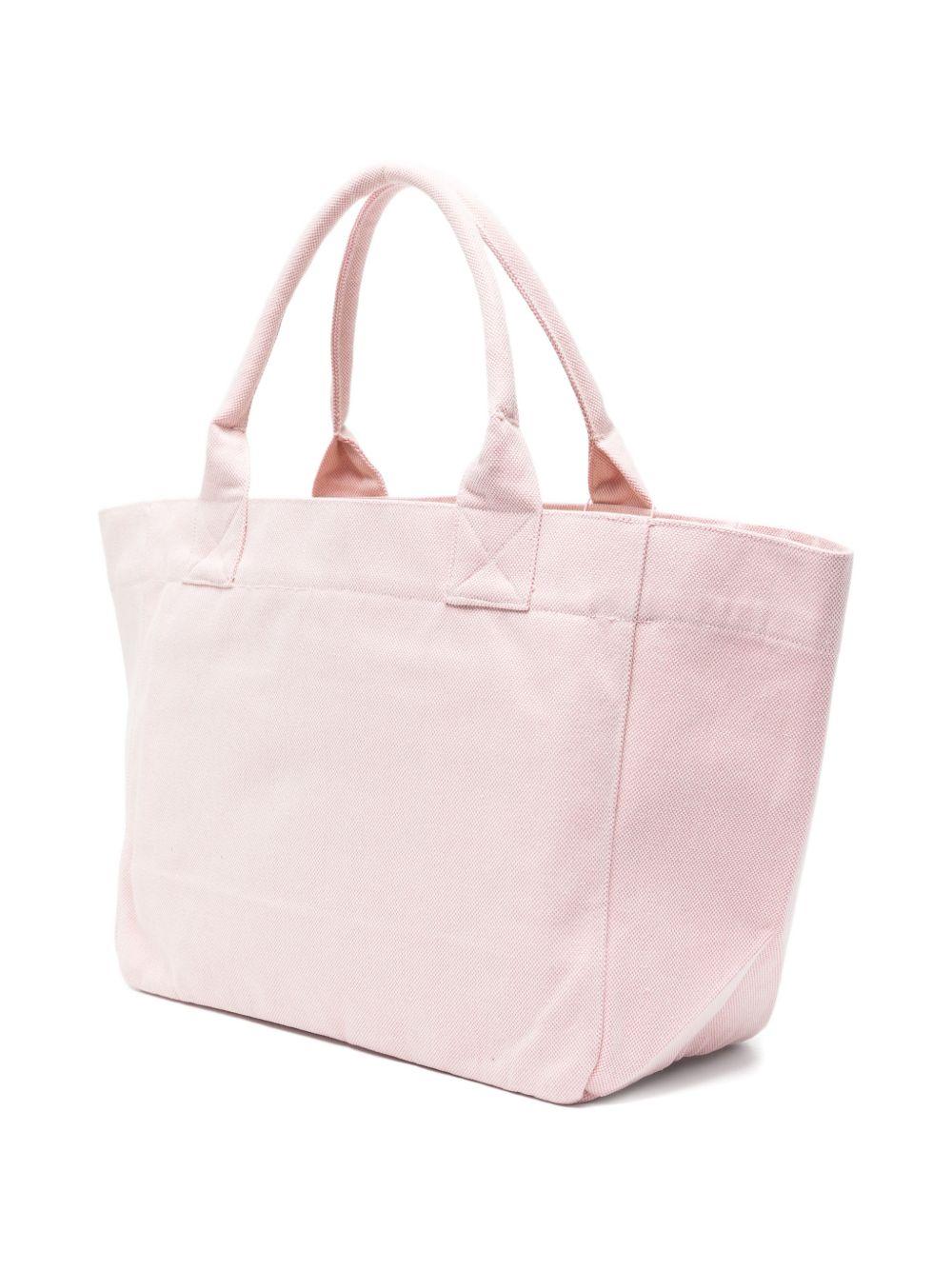 GANNI Borsa shopping rosa con logo