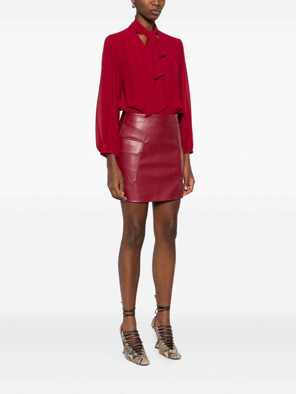 LIUJO Abito corto rosso con fiocco al collo