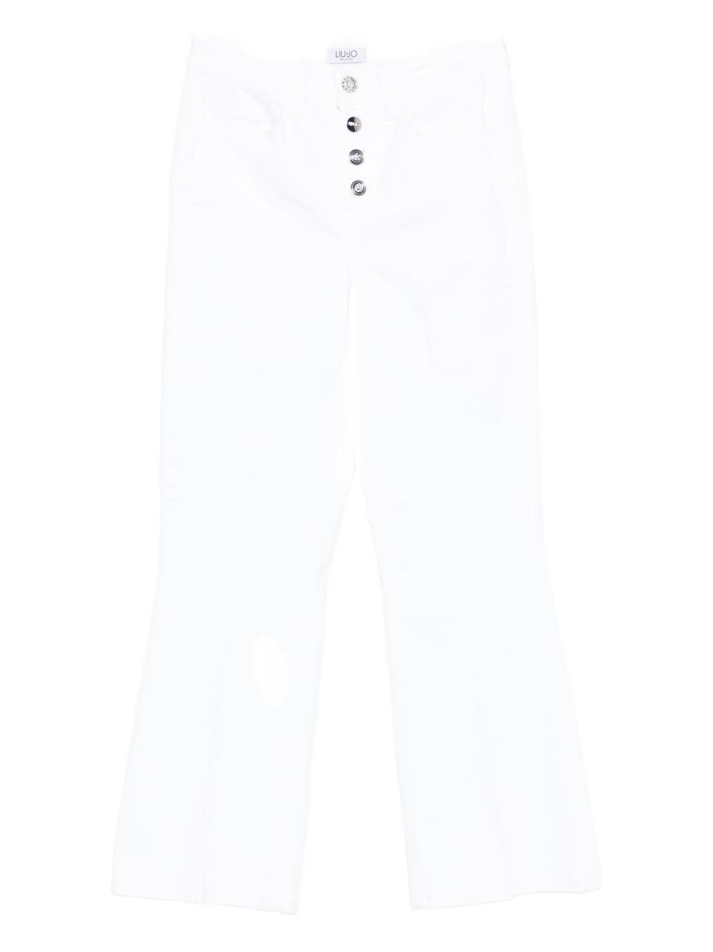 LIUJO Pantaloni bianchi in denim con tasche