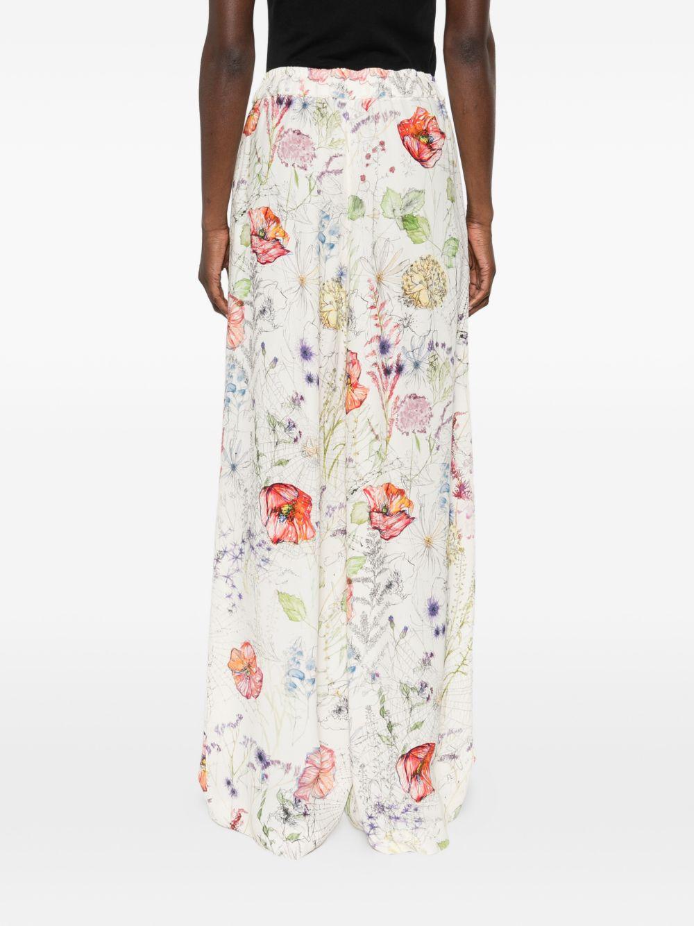 ALEXANDER McQUEEN Pantaloni in cotone con fantasia floreale