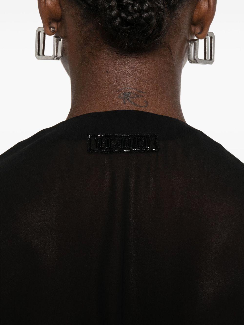 THE ATTICO Blusa nera con scollo profondo