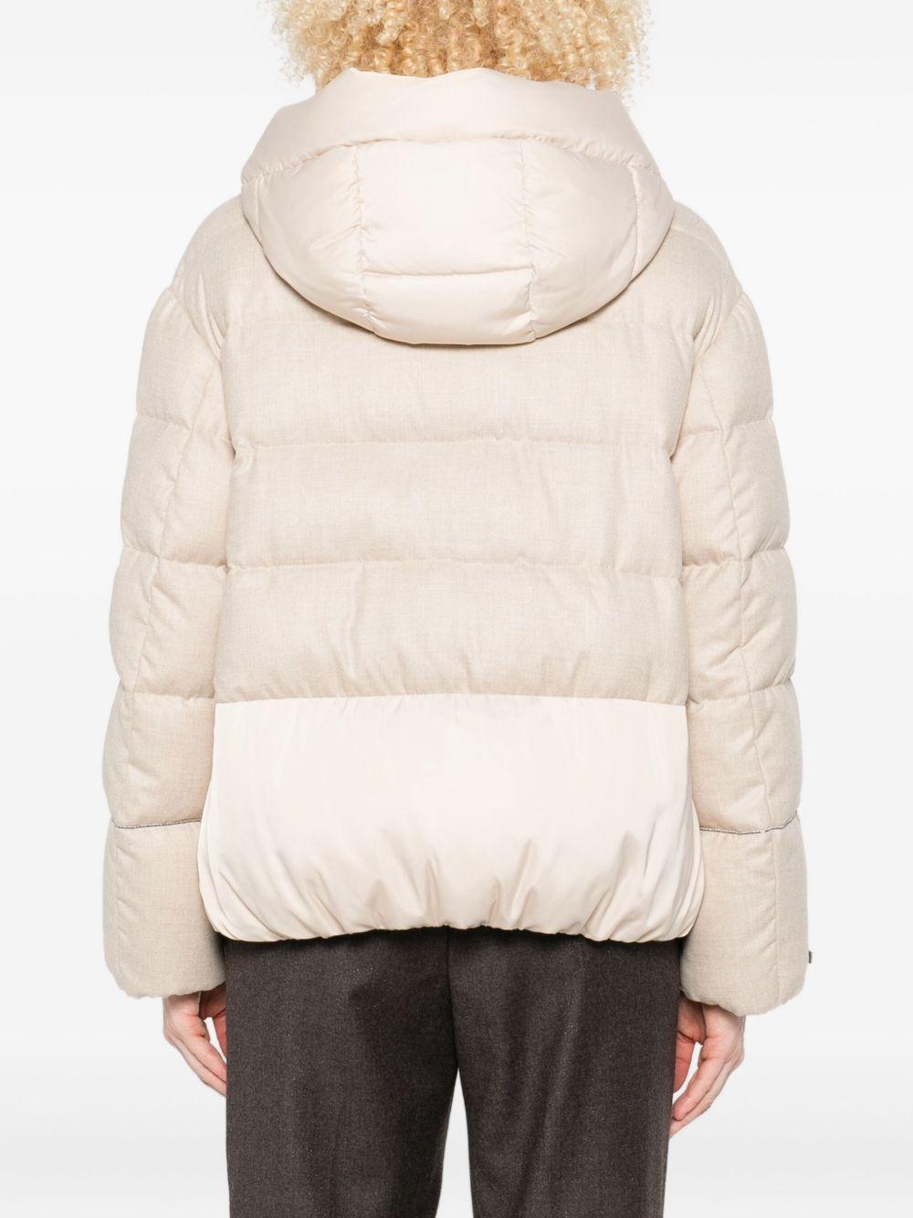 PESERICO Piumino rosa trapuntato con cappuccio e coulisse