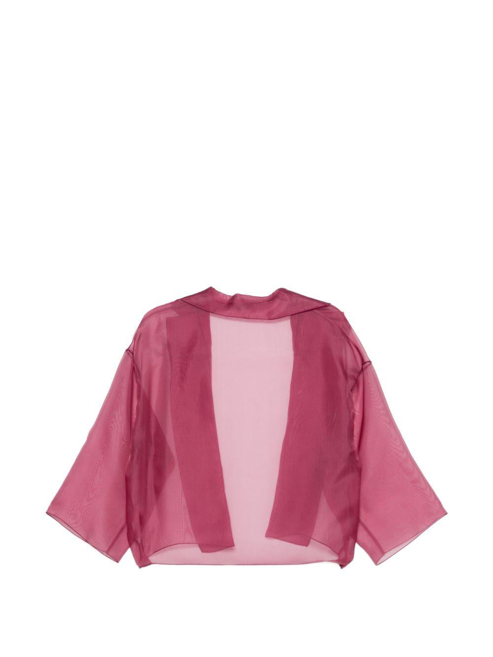 ANTONELLI Giacca rosa amarena multivelo Emma semitrasparente
