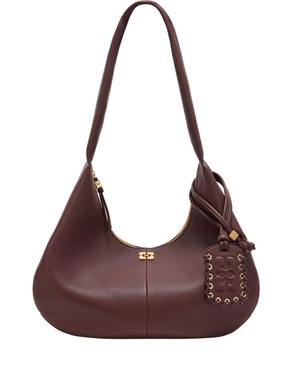 GANNI Borsa hobo media marrone