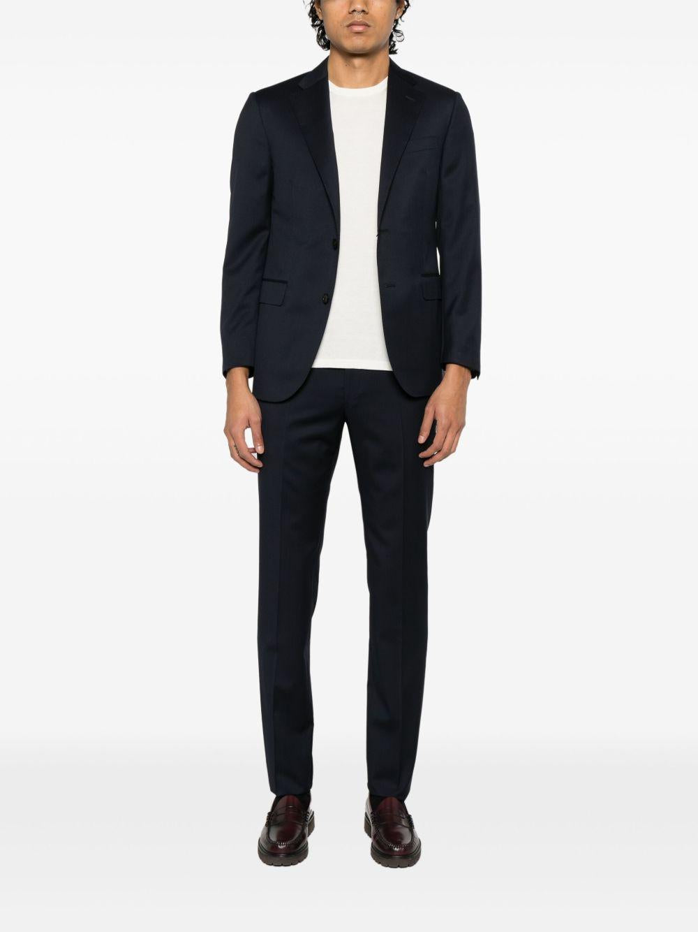 CORNELIANI Completo monopetto blu navy in pura lana vergine