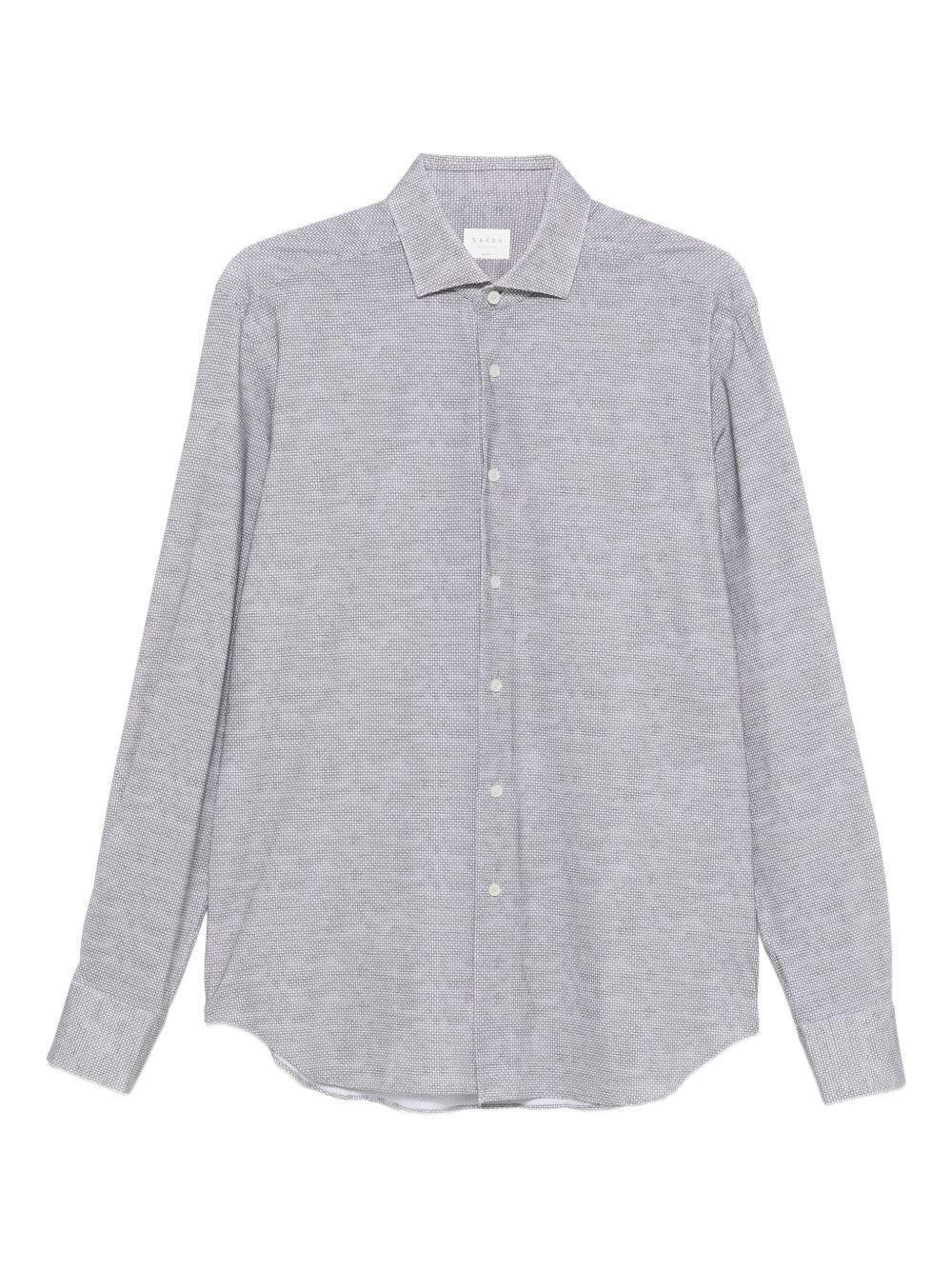 XACUS Camicia microfantasia in jersey grigio