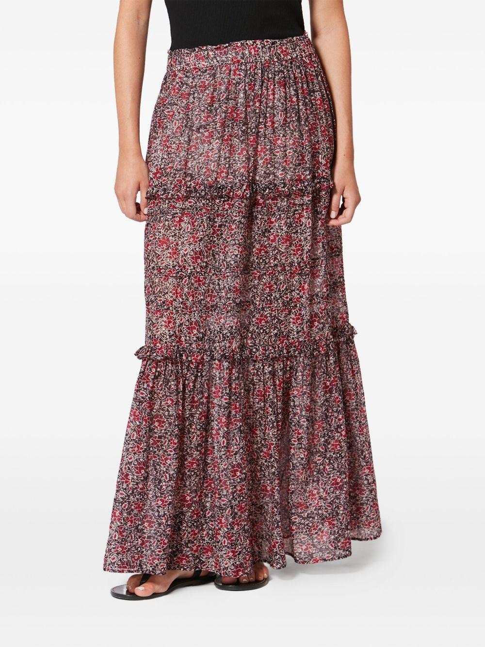 MARANT ETOILE Gonna lunga in cotone con stampa floreale
