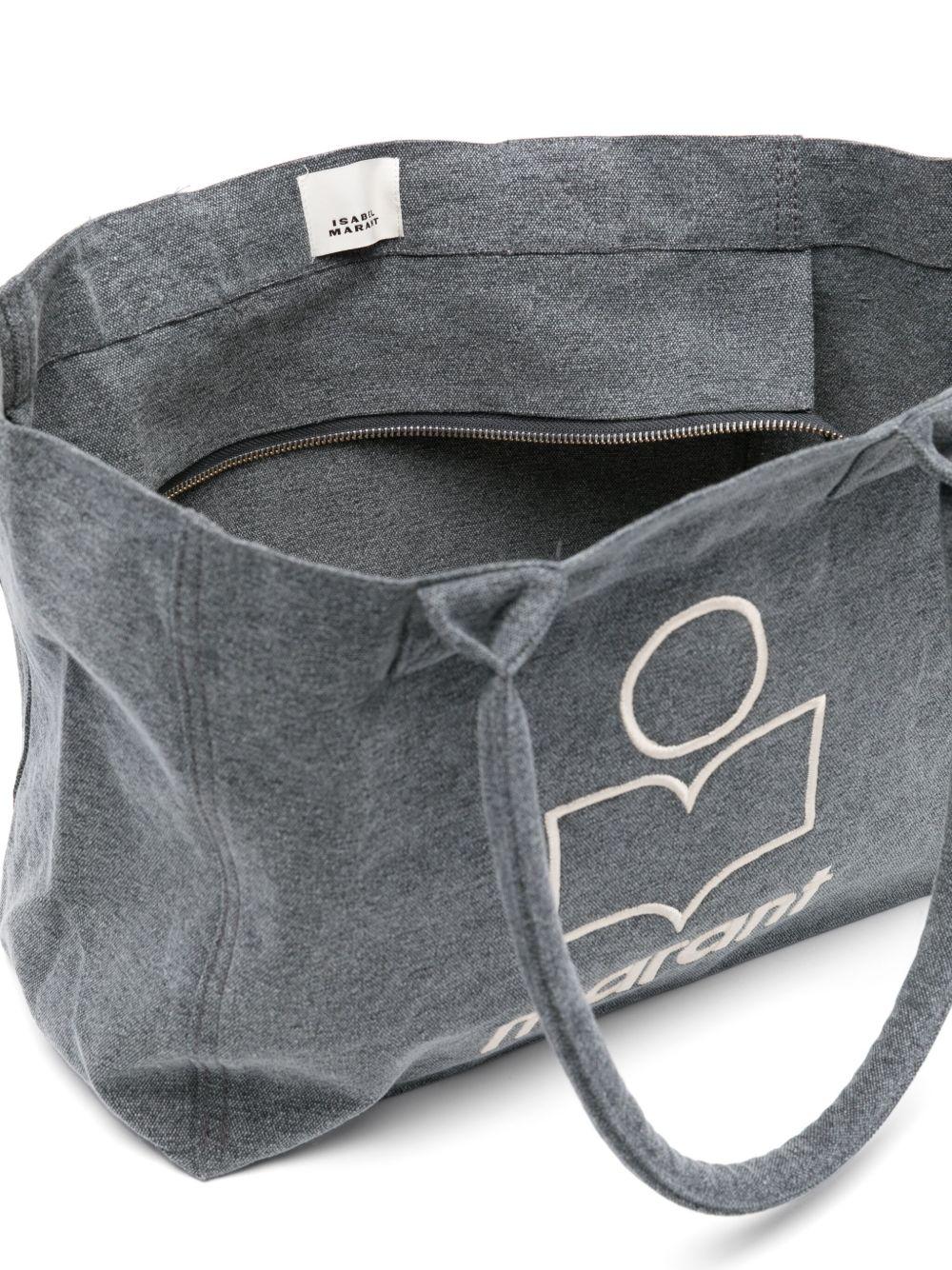 ISABEL MARANT Borsa shopping Yenky Zipper grigia in cotone