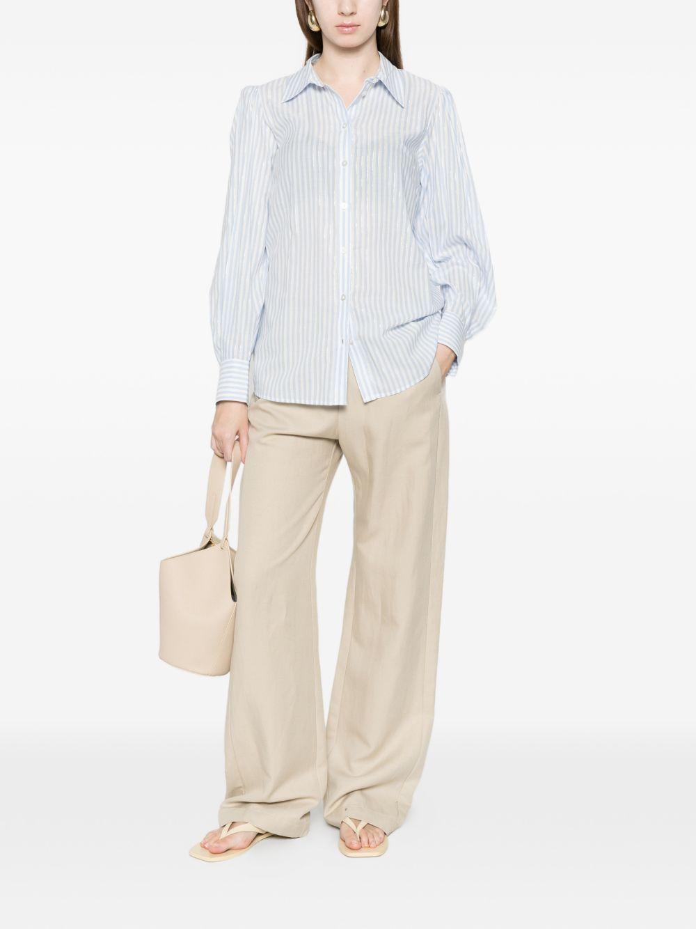 TWINSET Camicia a righe bianche e celesti