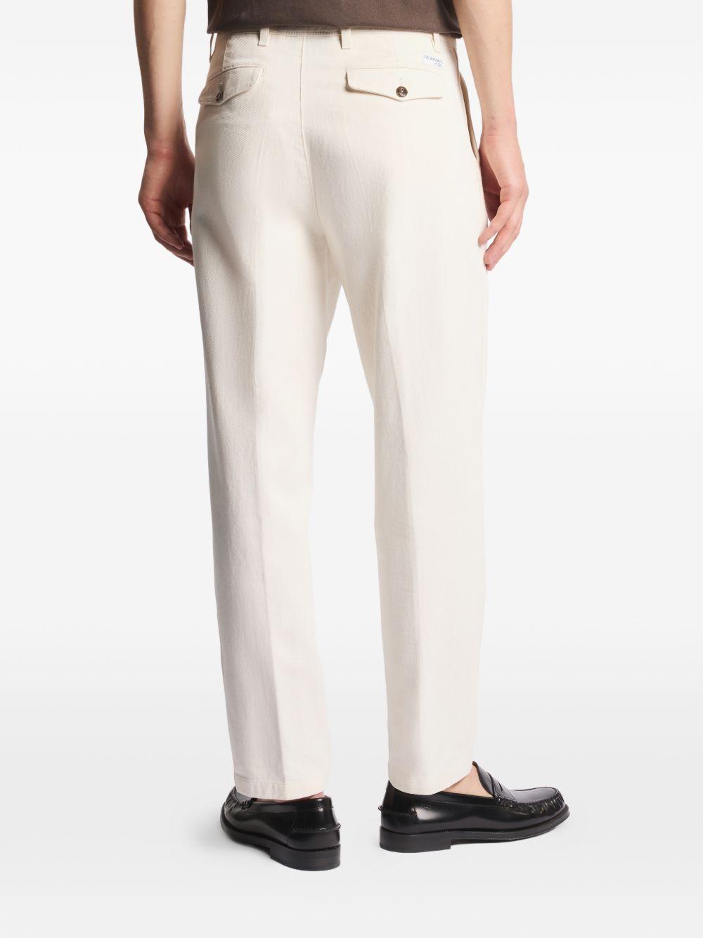 FAY Pantaloni in cotone ecrù con pinces