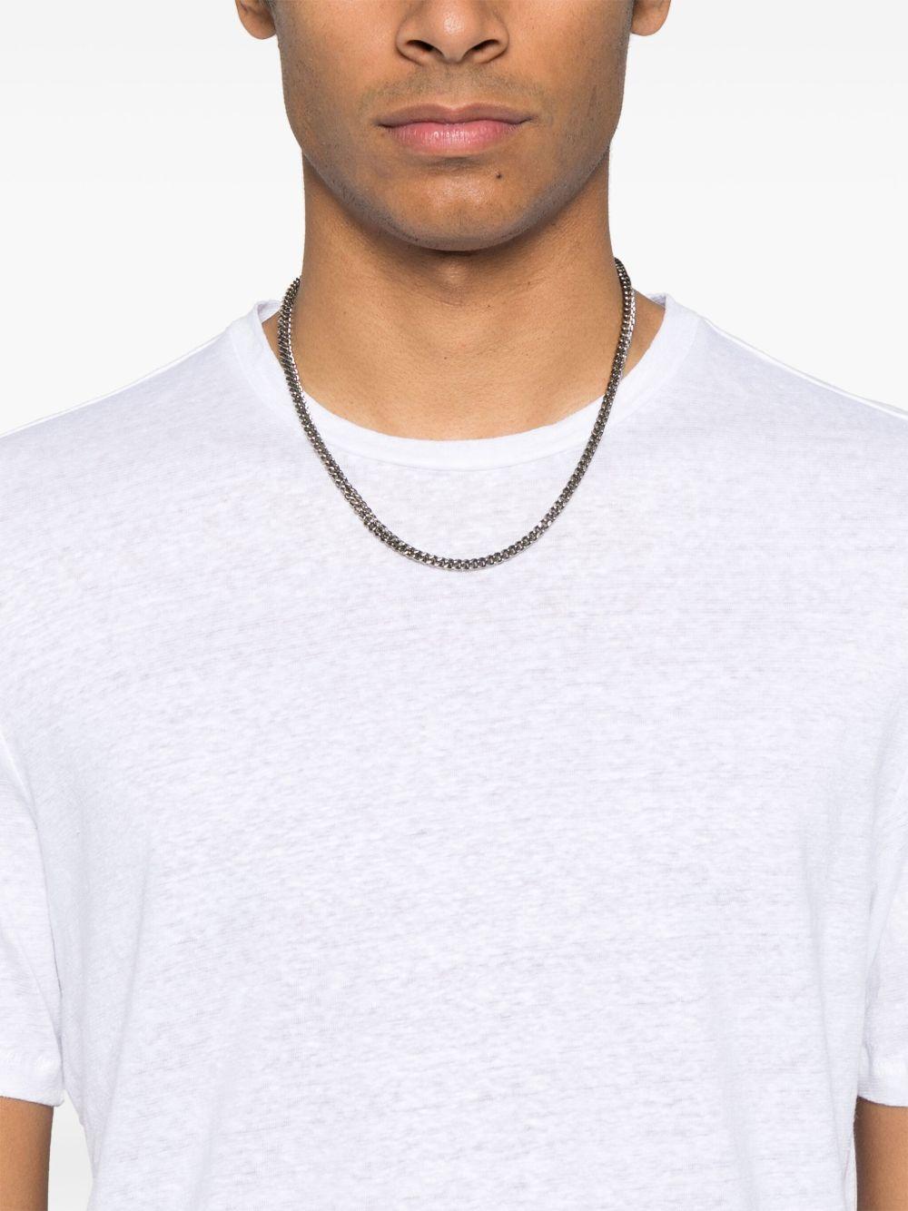 MAJESTIC FILATURES T-shirt a maniche corte in lino elasticizzato bianco