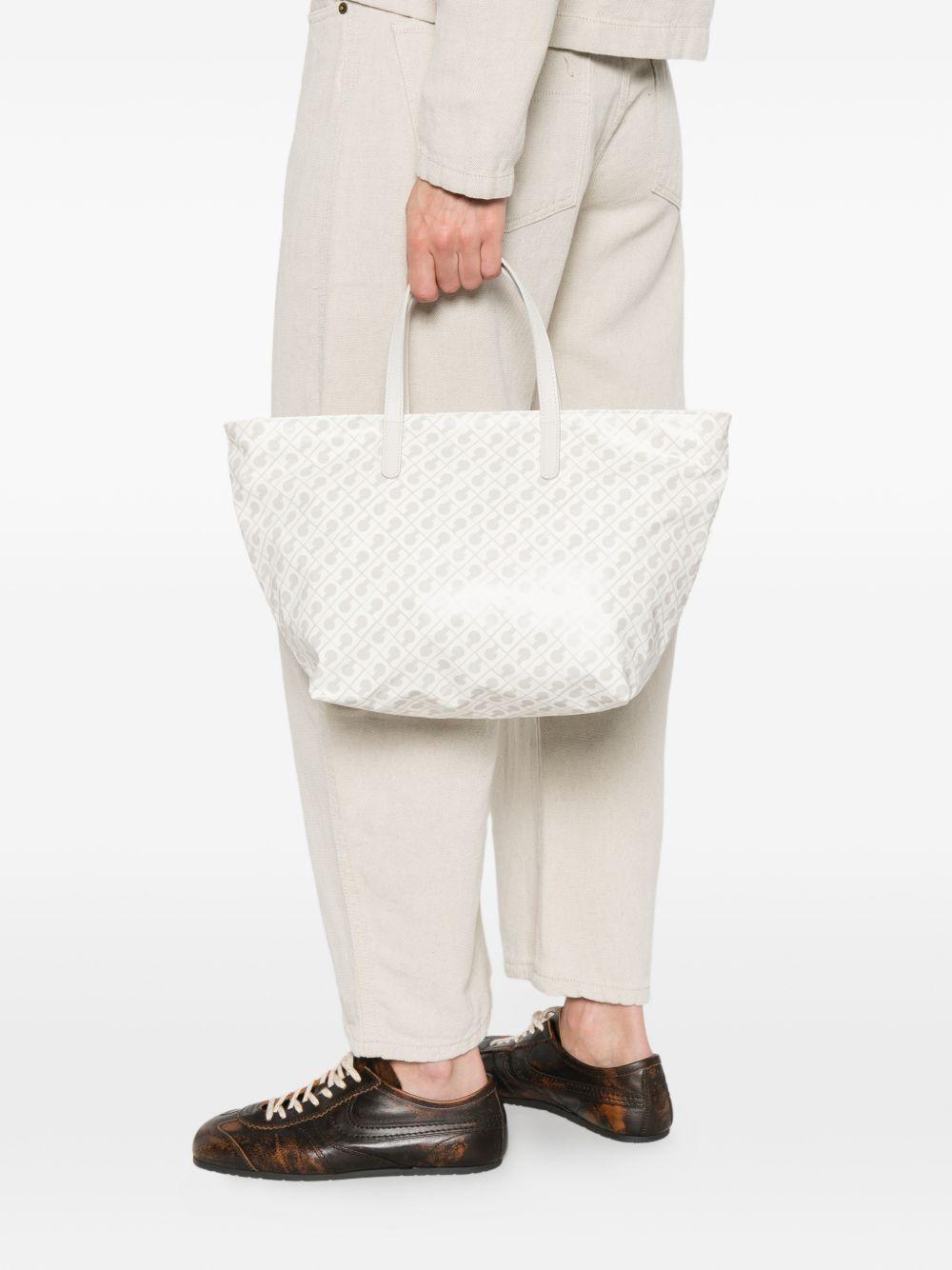 GHERARDINI Borsa shopping Softy Coconut con logo all-over