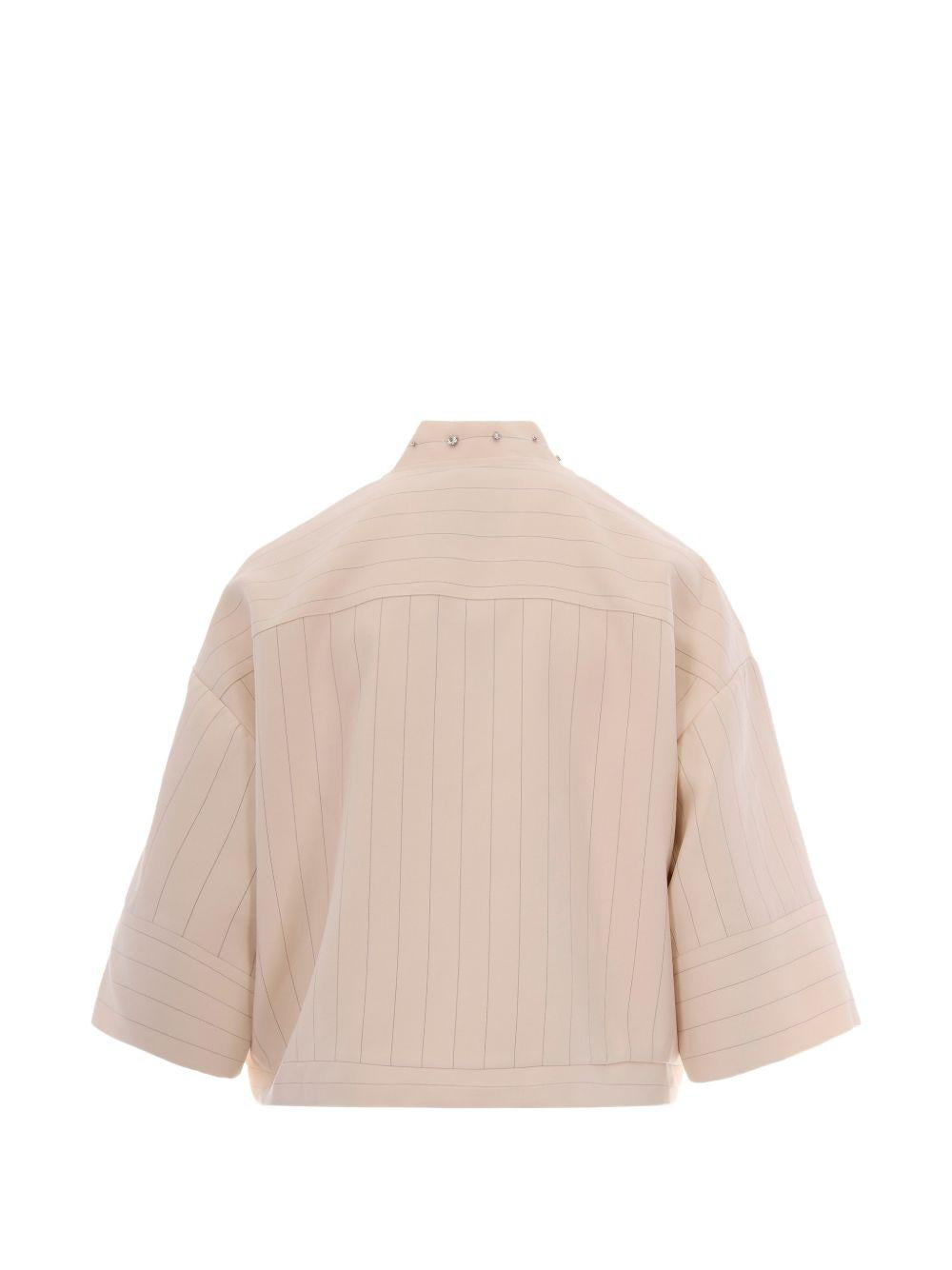 LIUJO Giacca beige con maniche a 3/4 e tasche sul petto