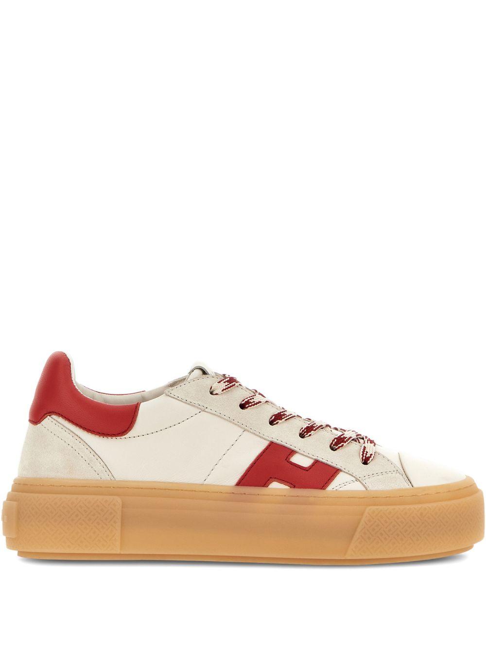 HOGAN Sneakers bianche con dettagli rossi