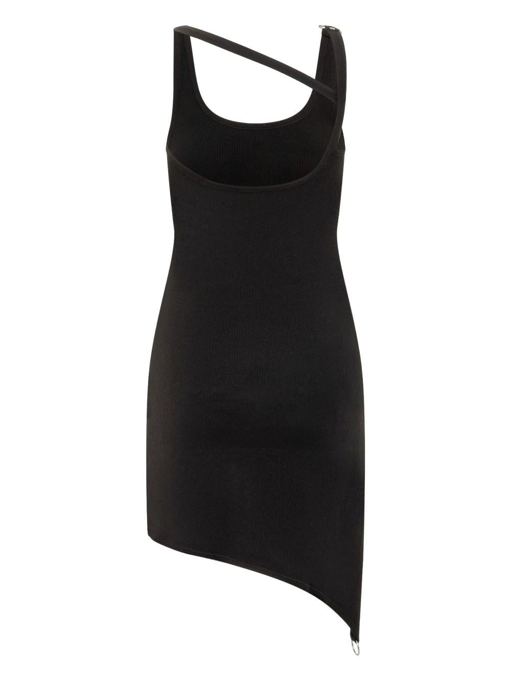 COURREGES Abito nero con taglio in diagonale