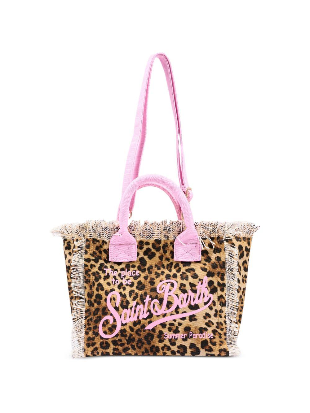 MC2 SAINT BARTH Borsa Tote Colette effetto leopardato con dettagli rosa